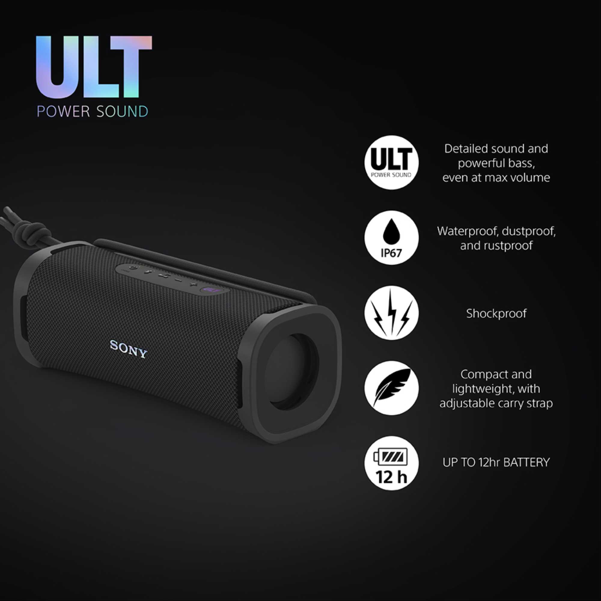 SRSULT10B ULT Power Sound Series Portable Speaker - Black