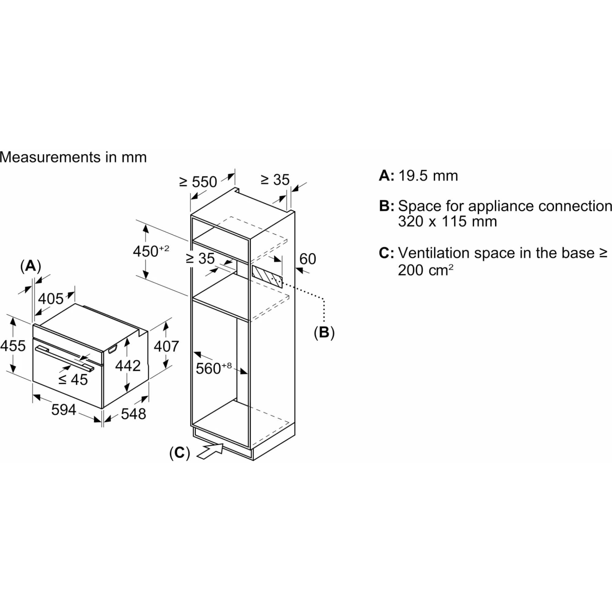 CM776G1B1B iQ700 Built-In Compact Oven with Microwave - Black