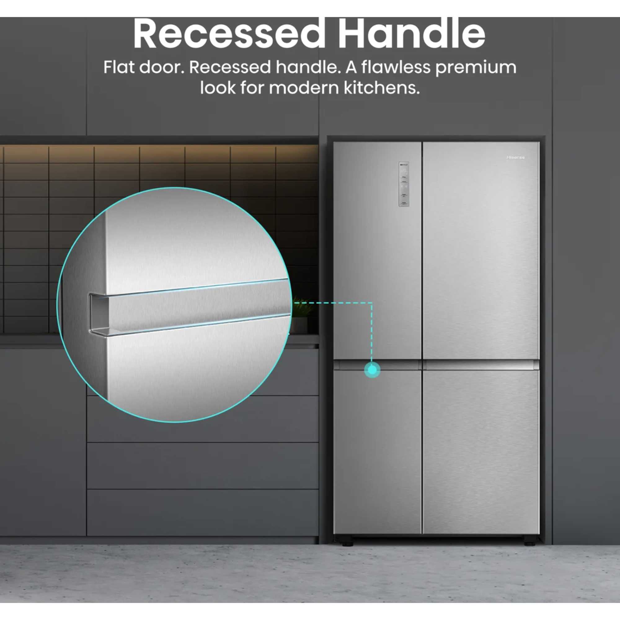 PureFlat RS5P668SSCC American Fridge Freezer No Frost - Silver