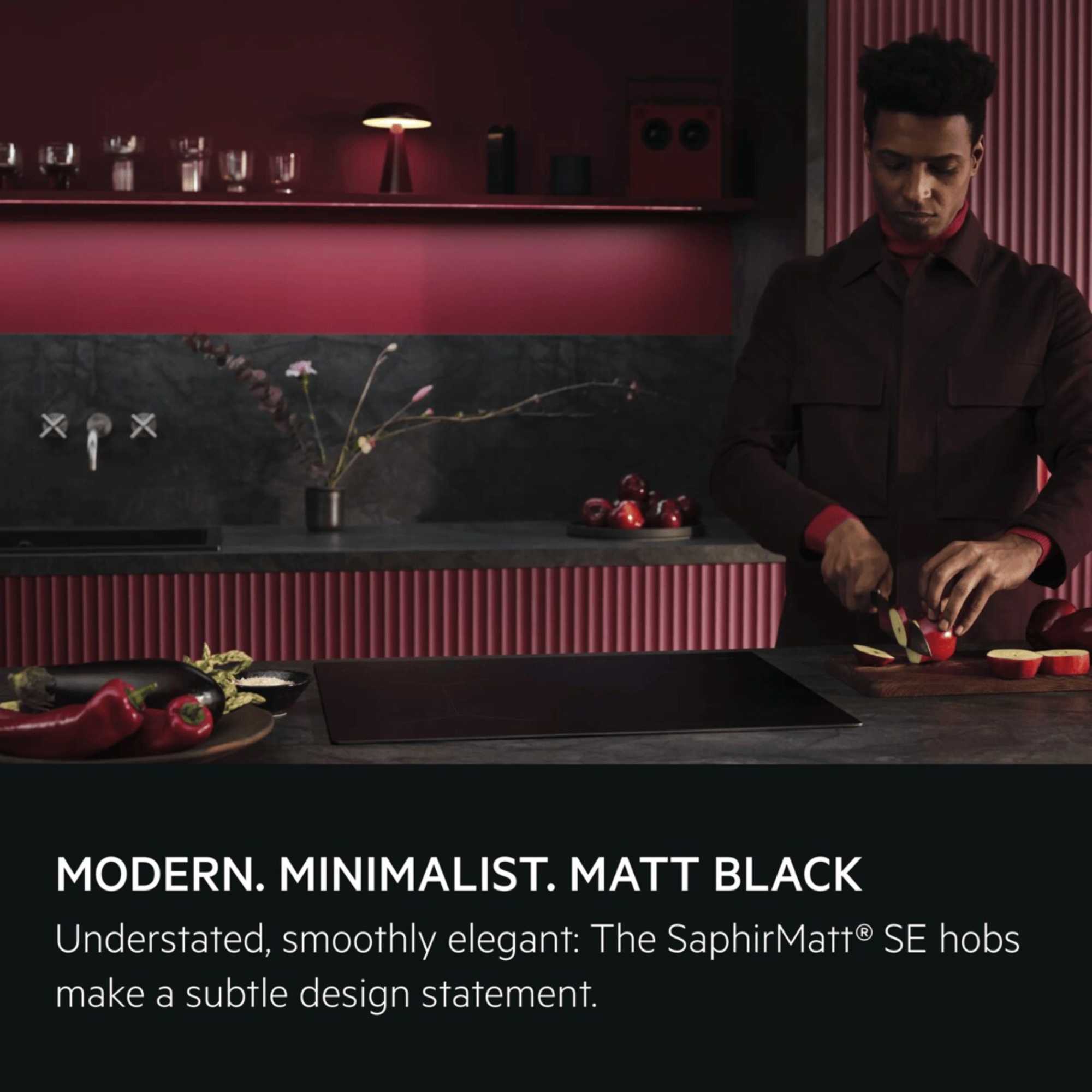 5000 SO84IA0BIT SaphirMatt SE 80cm 4 Zone Induction Hob - Black