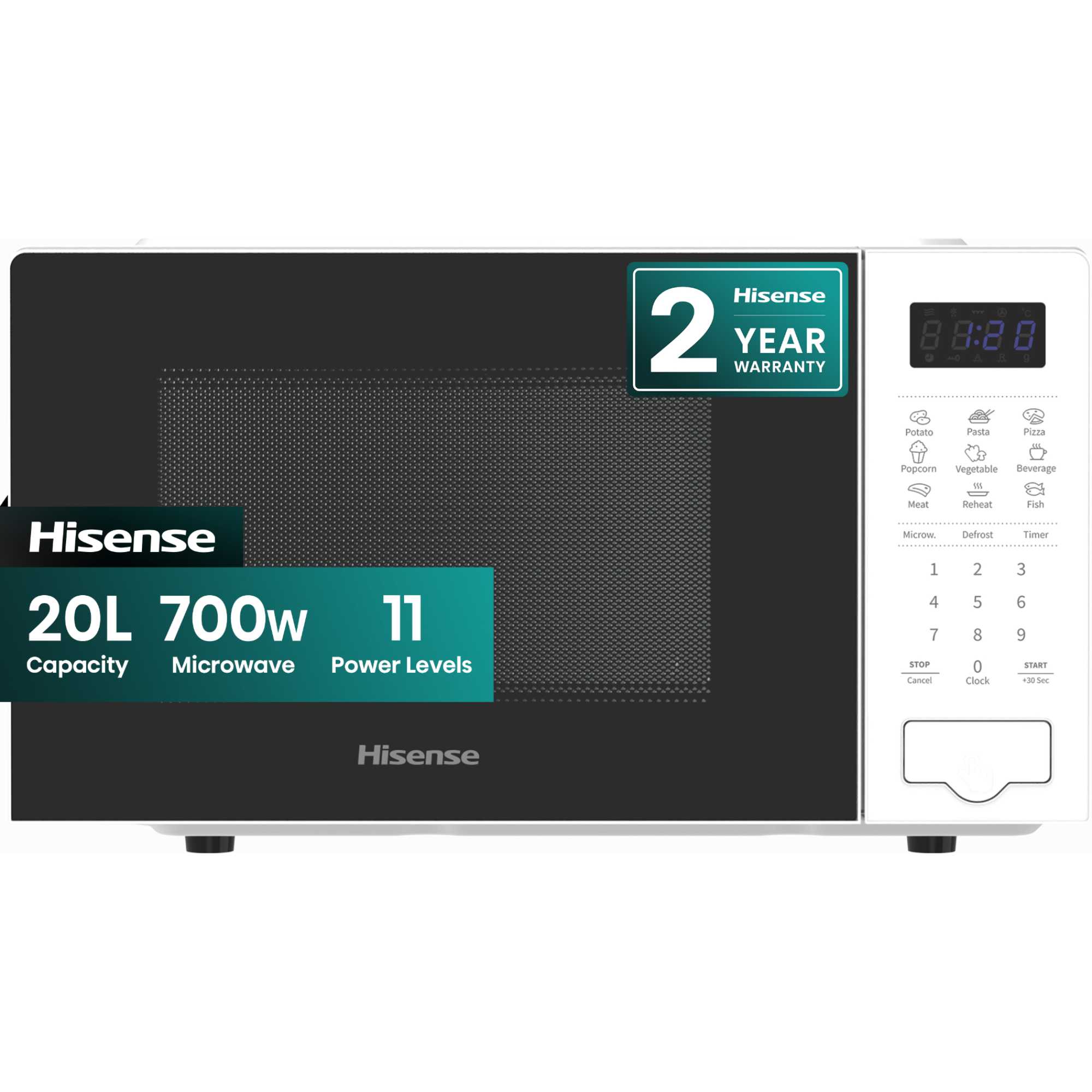 H20MOWS4UK 20L 700W Microwave - White