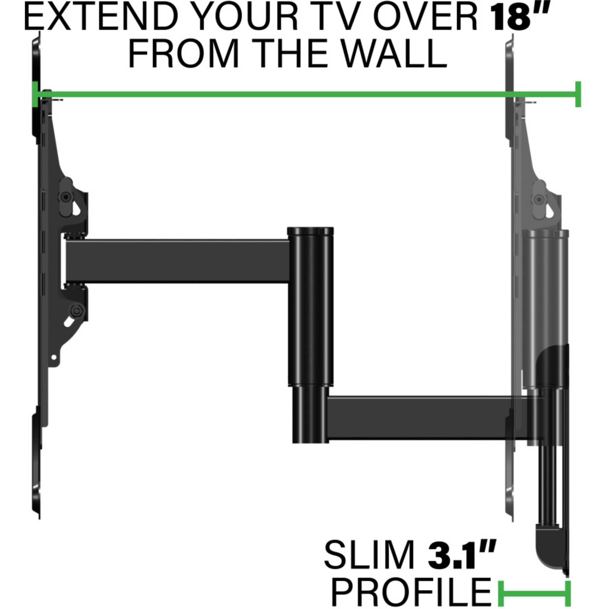 FMF418KIT VuePoint Full-motion TV Mount with 3m 4K HDMI Cable - Black