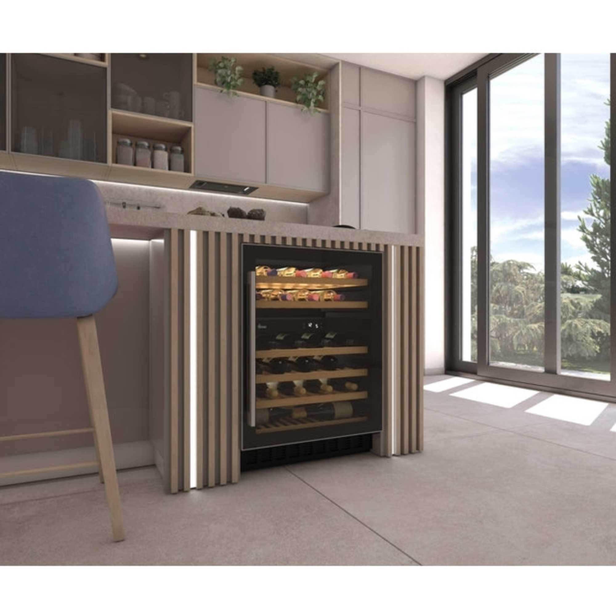 HWCB 60 UK/N H-Wine 700 46 Bottles Undercounter Wine Cooler - Black