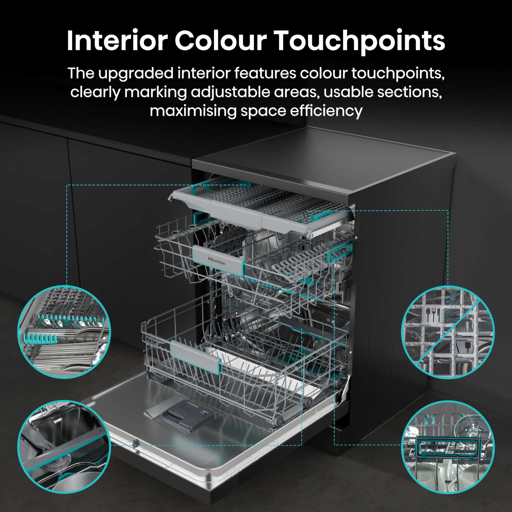 Hi6 Full-Sized Freestanding Dishwasher - HS663A90BXUK