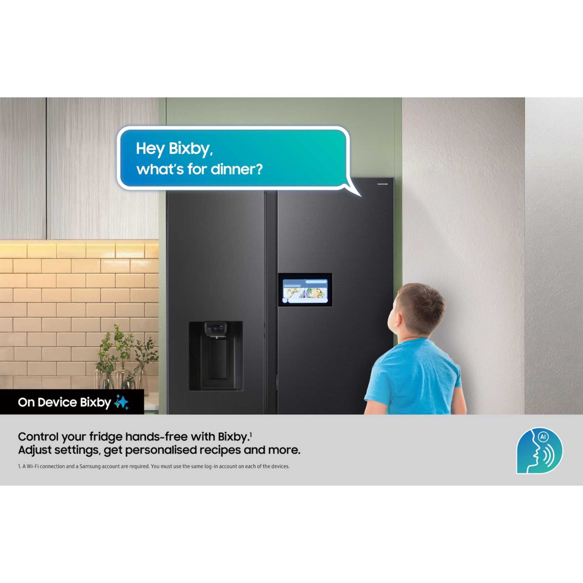 RS90F64EETEU Series 9 American Style 621l Total Frost Free Smart Fridge Freezer - Slver