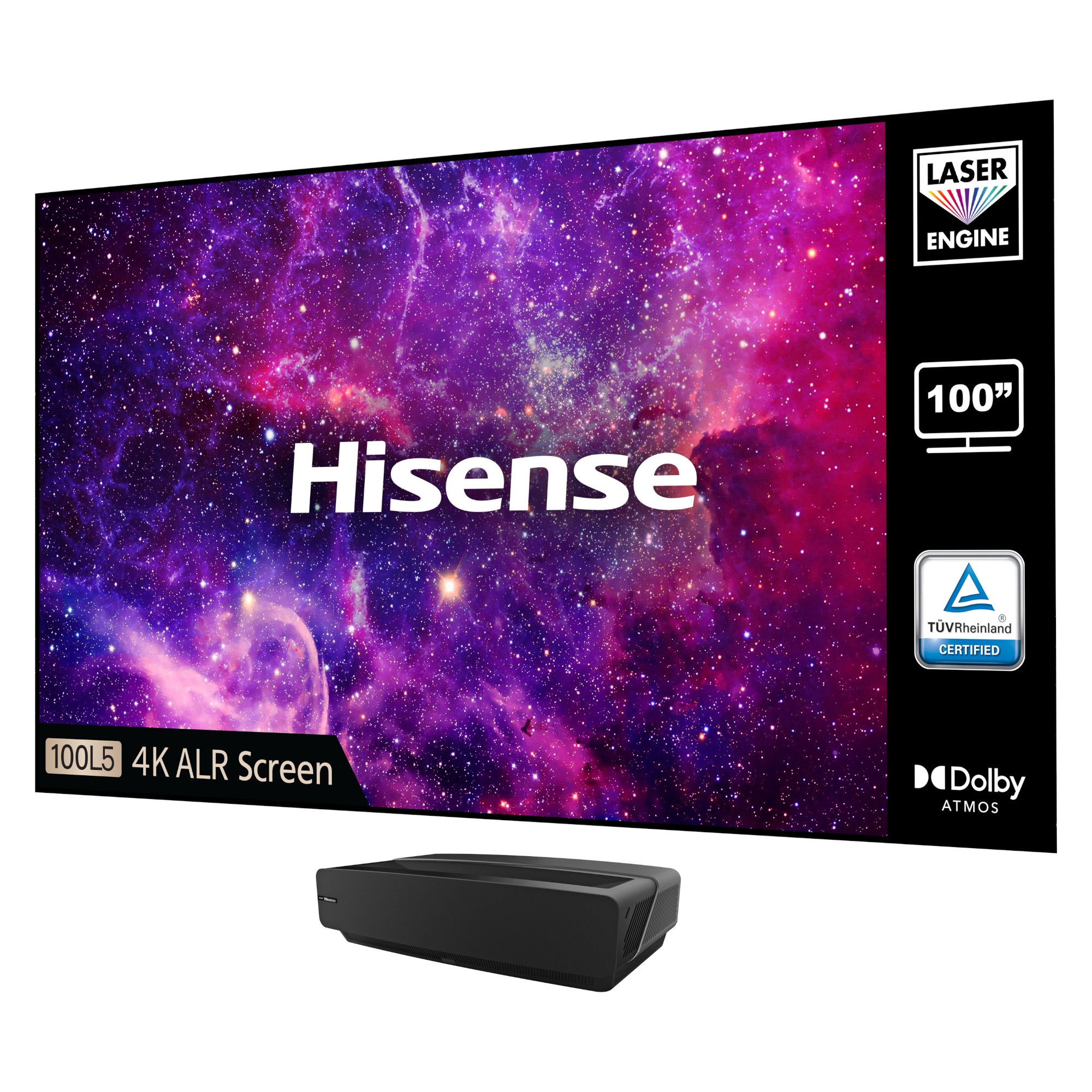 100L5FTUK-D12 100" Laser Projector - Black