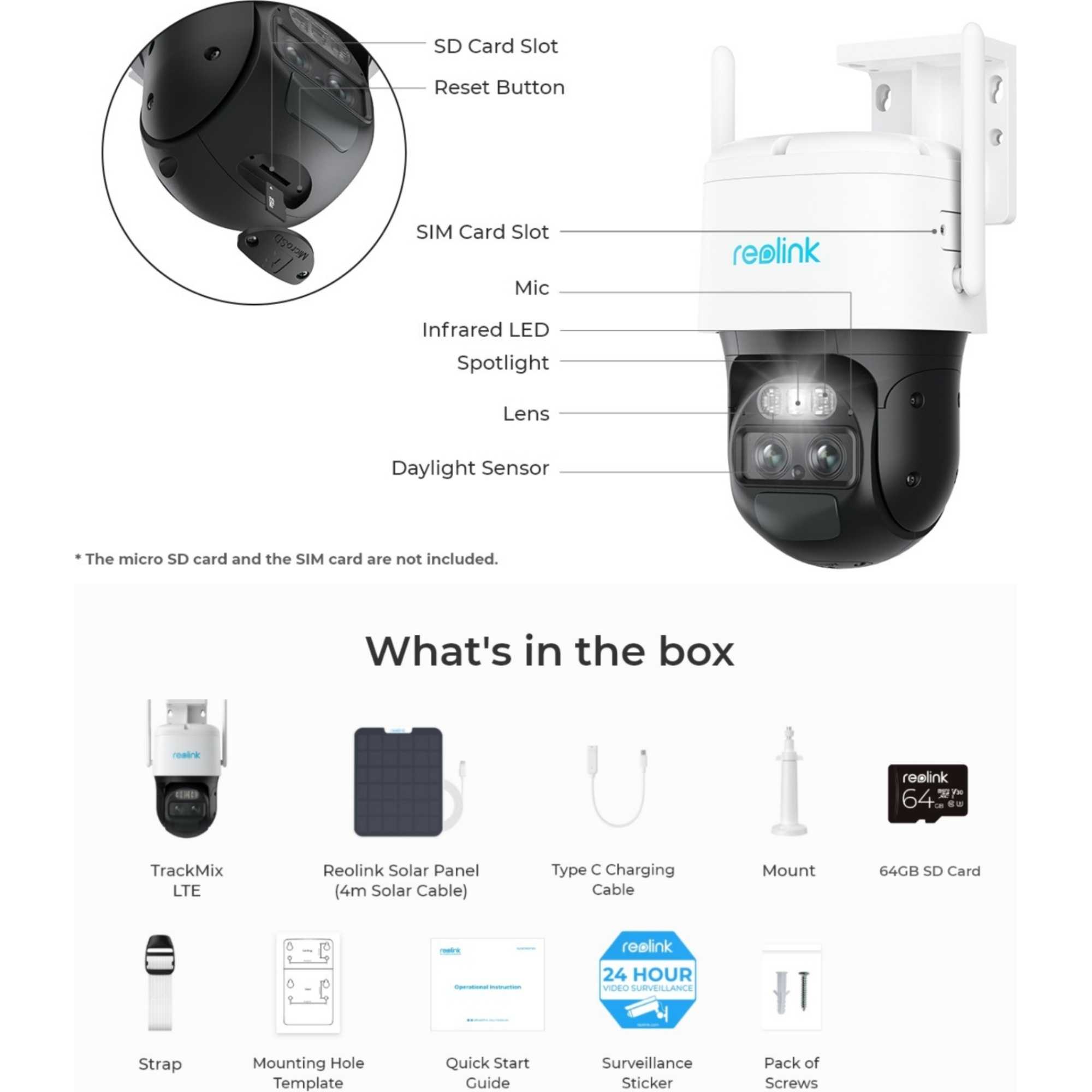 Advantage Series G770 4K PTZ Battery 4G LTE Security Camera + Solar + 64GB