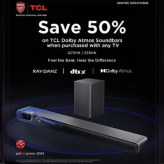 50% off TCL Dolby Atoms Soundbars with any TV