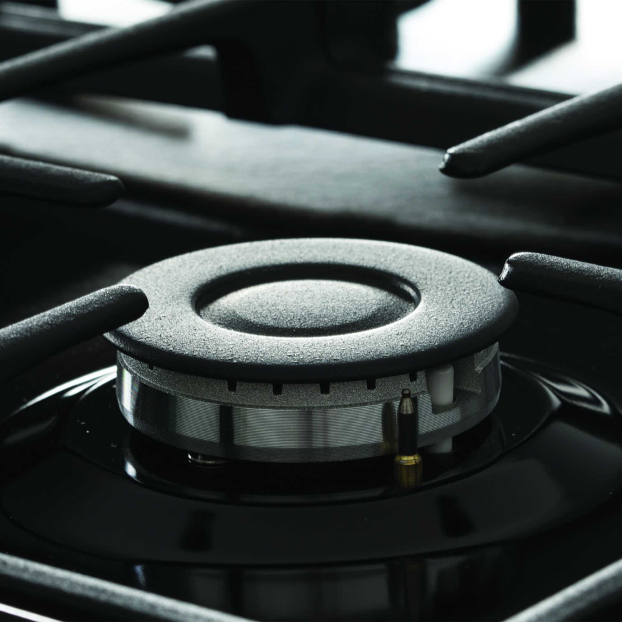 C60DFDOBL 600mm Dual Fuel Double Cooker with Wok Burner - Black