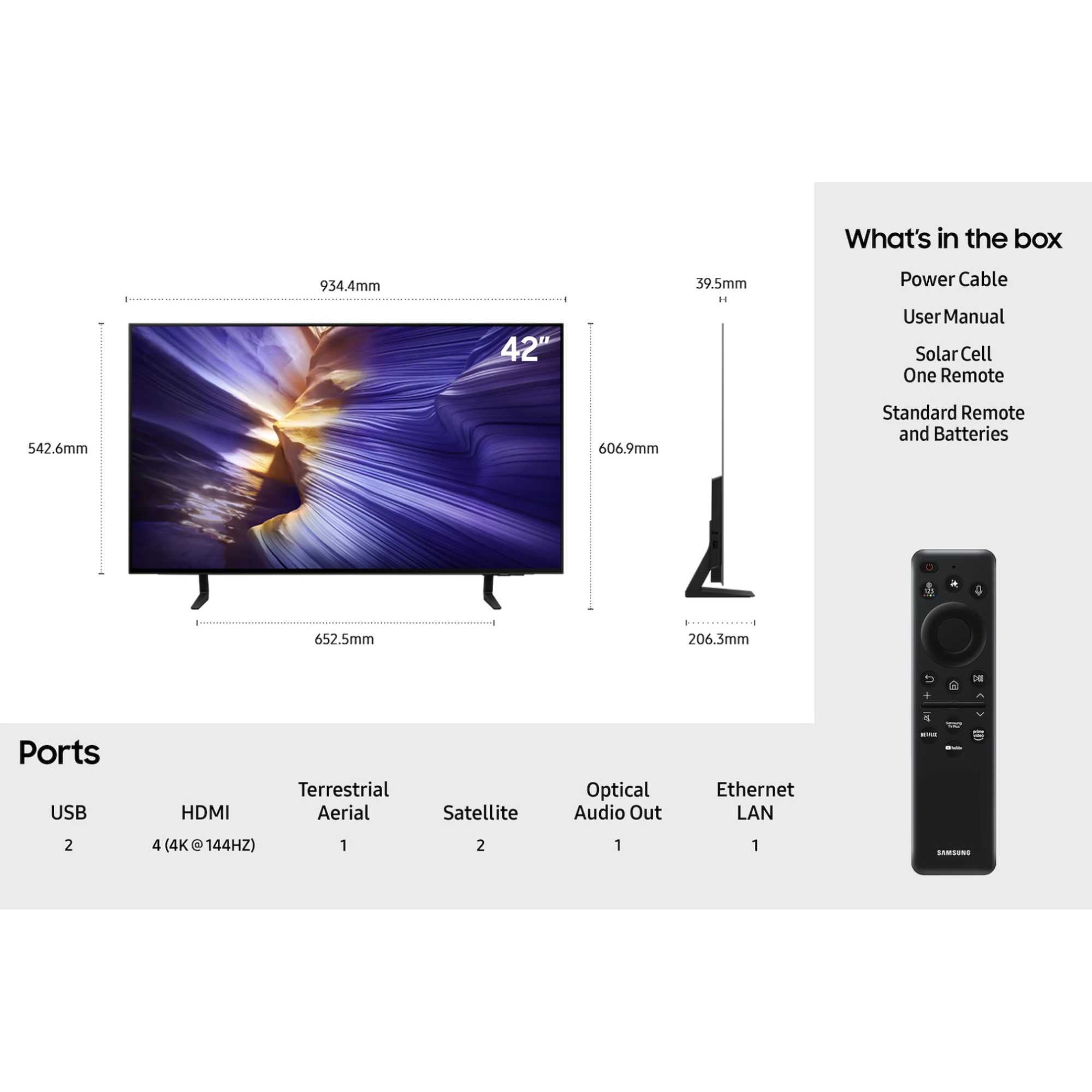 QES90F 42" 4K Ultra HD OLED HDR Smart TV - QE42S90F