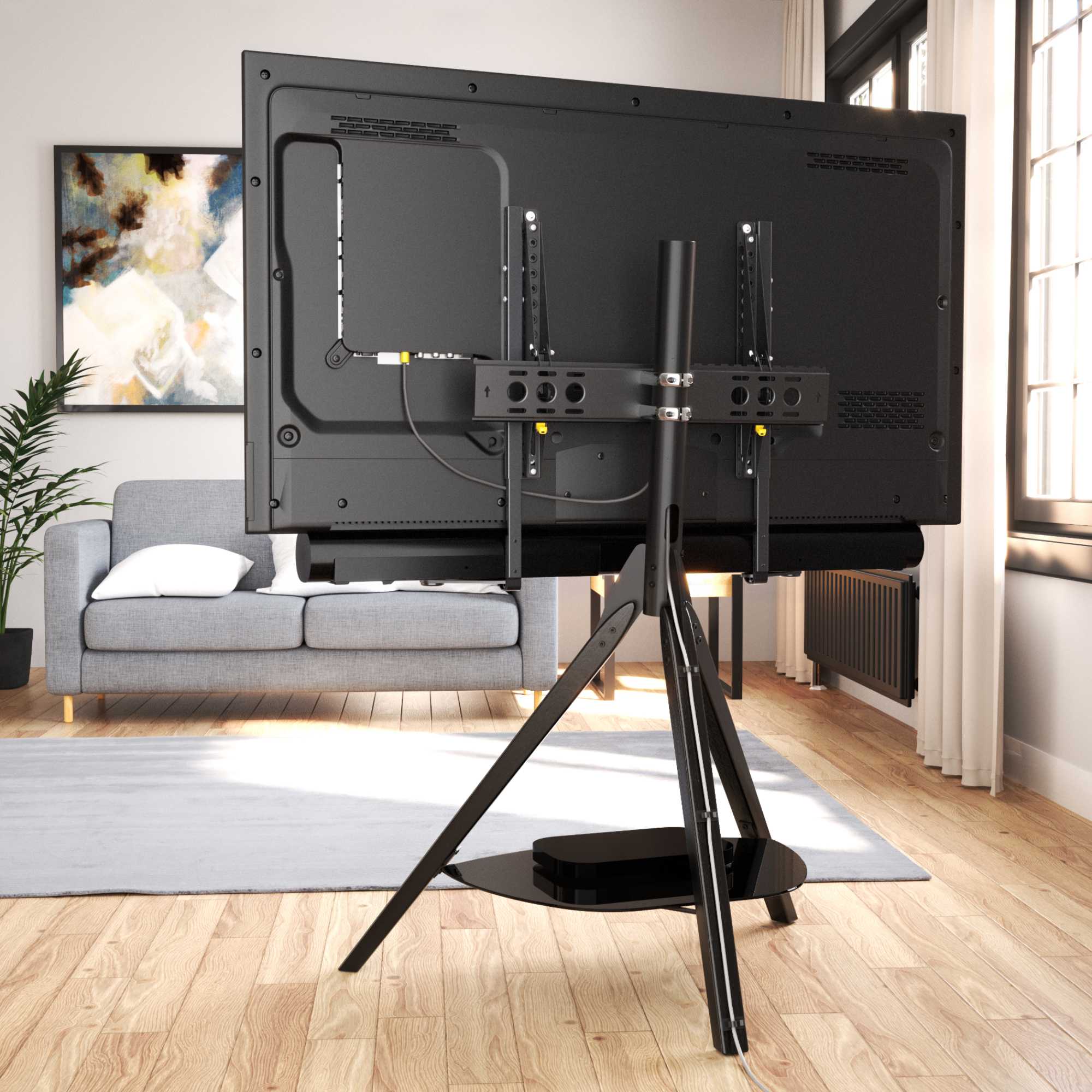 FSLK1001HOXBB Hoxton Sound Freestanding TV + Soundbar Stand - Black