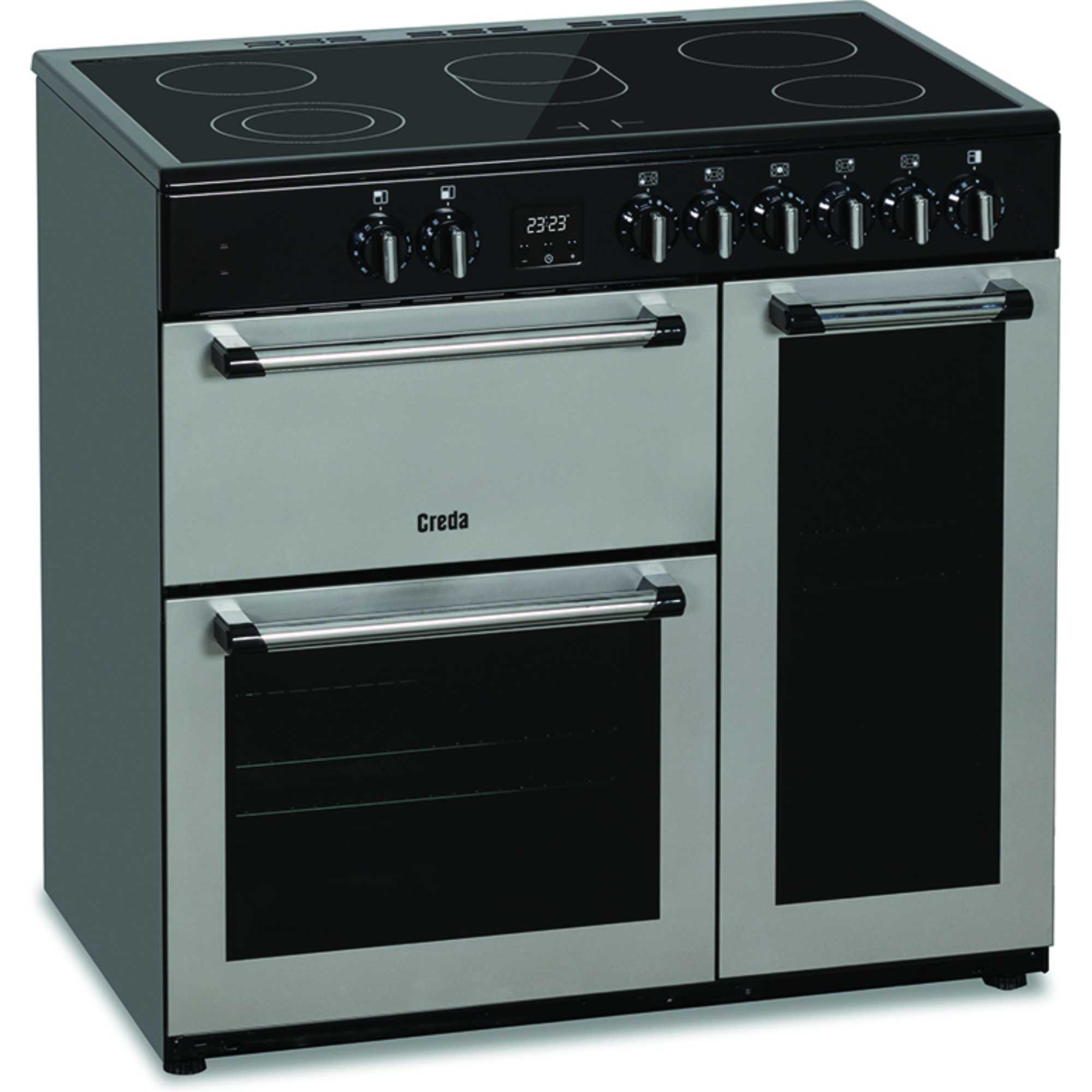 C90RCC 90cm Electric Range Cooker with 5 Ceramic Hobs - Silver