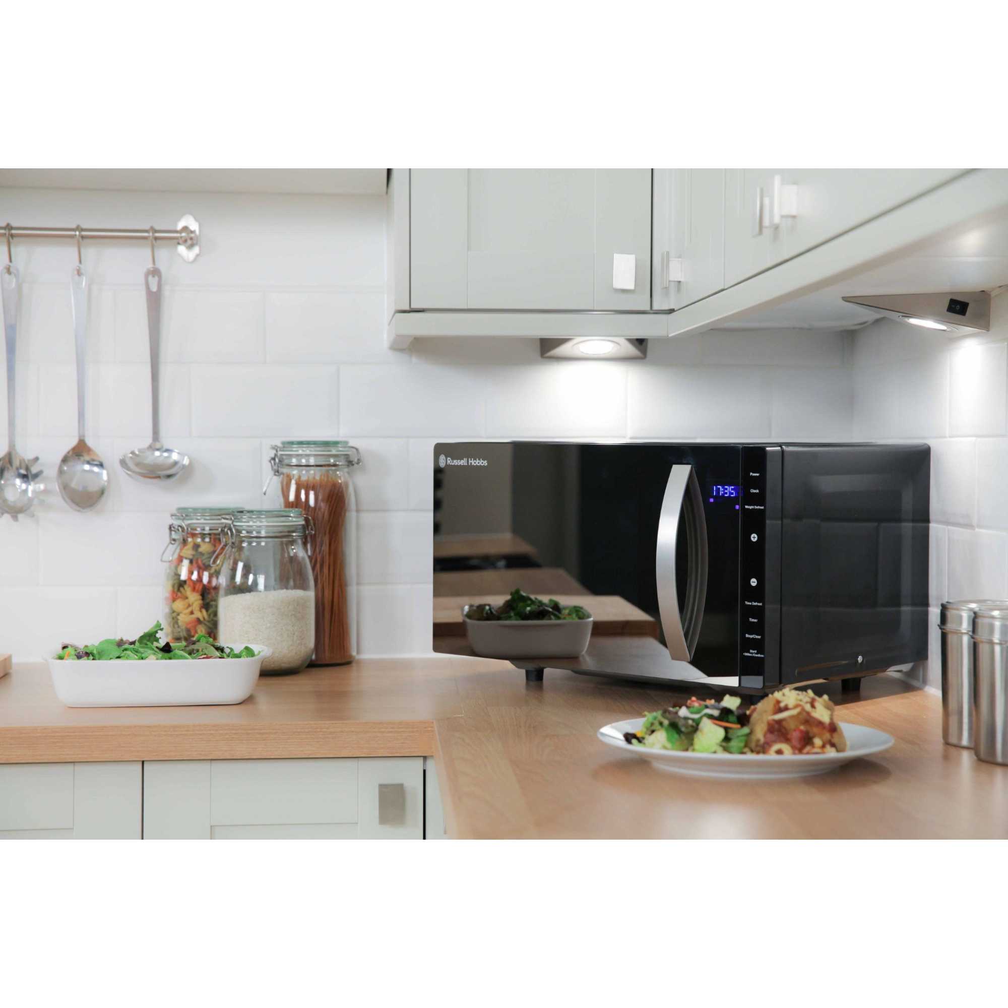 RHFM2363B 23L Flatbed Microwave with 5 Power Levels - Black