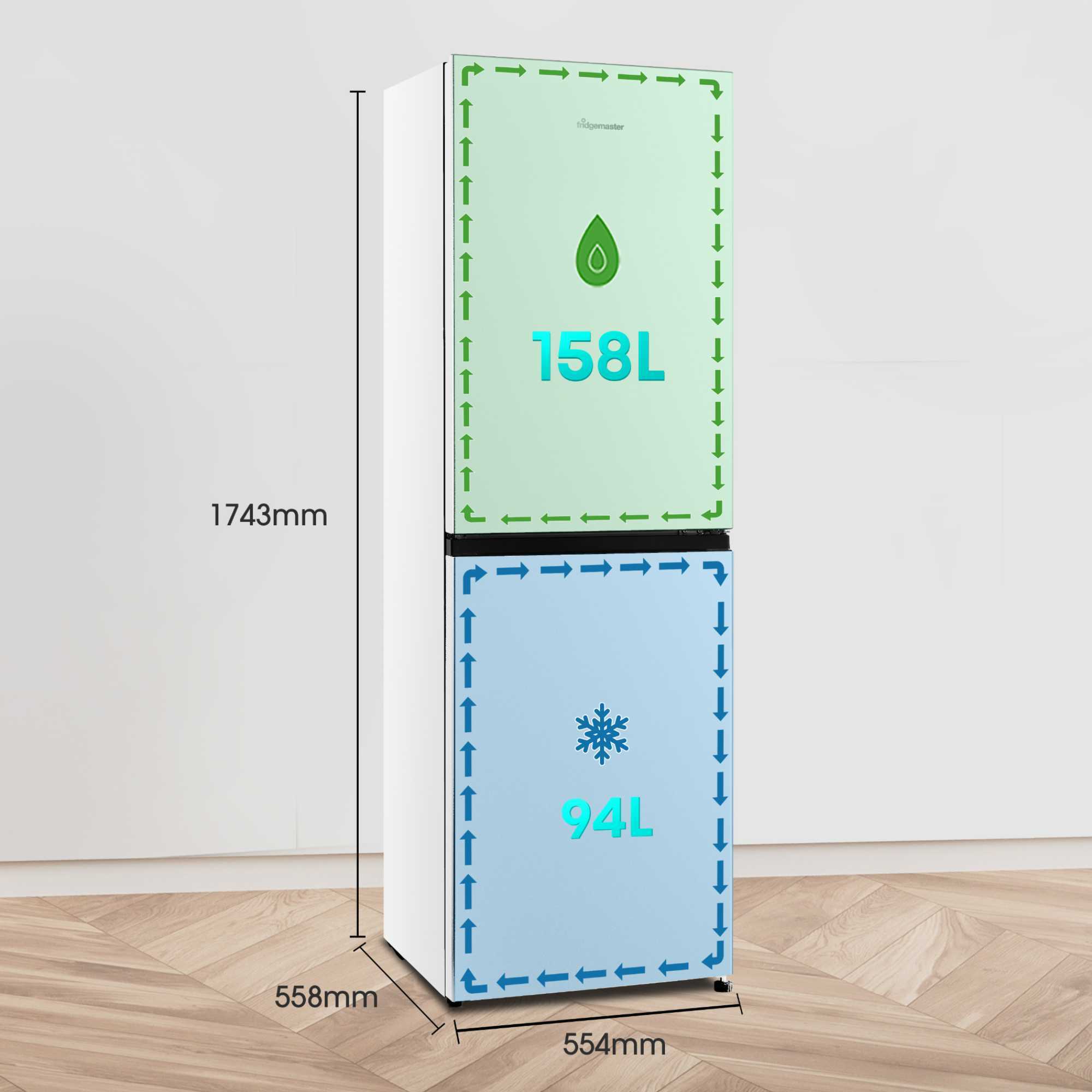 MC55240E 252l Fridge Freezer - White