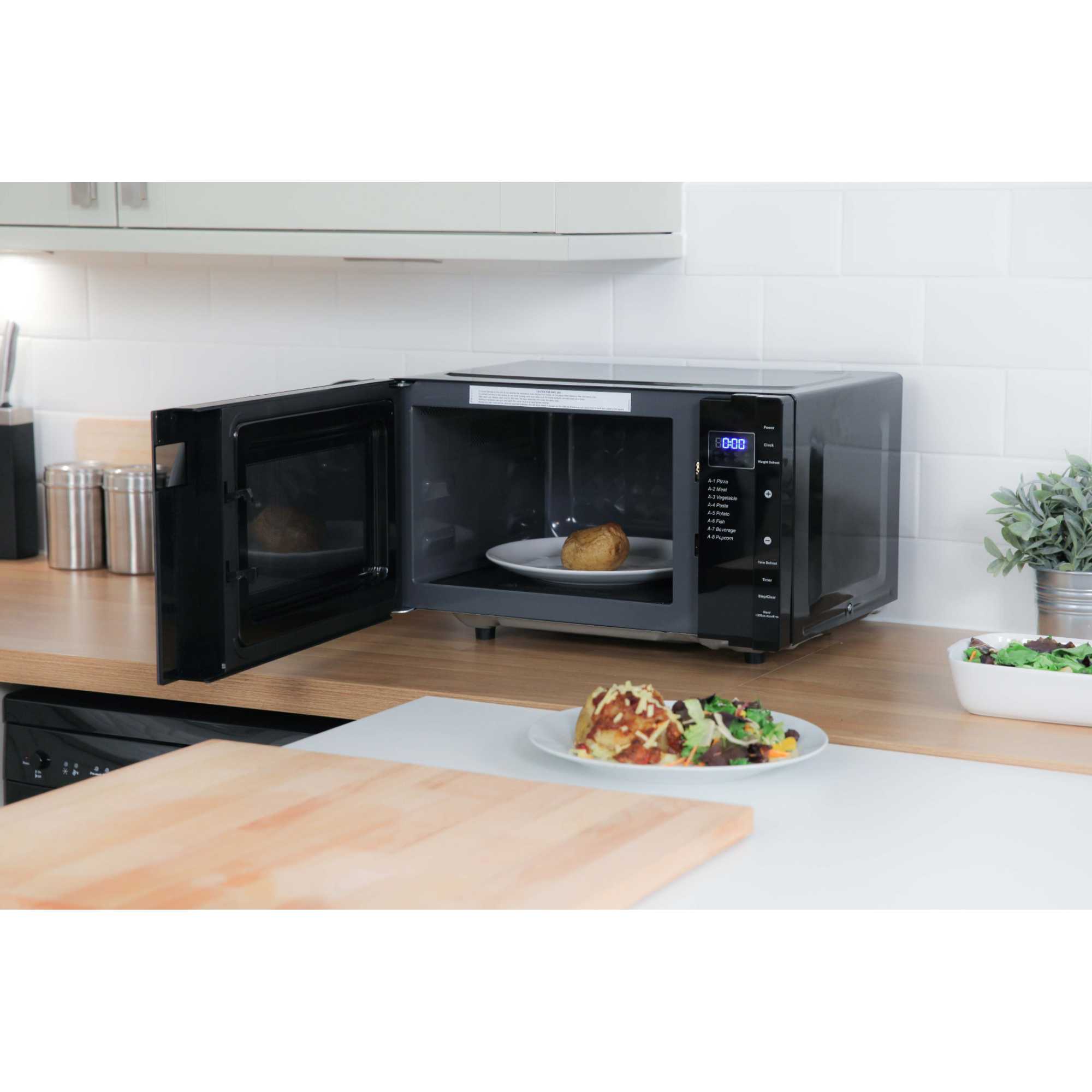RHFM2363B 23L Flatbed Microwave with 5 Power Levels - Black