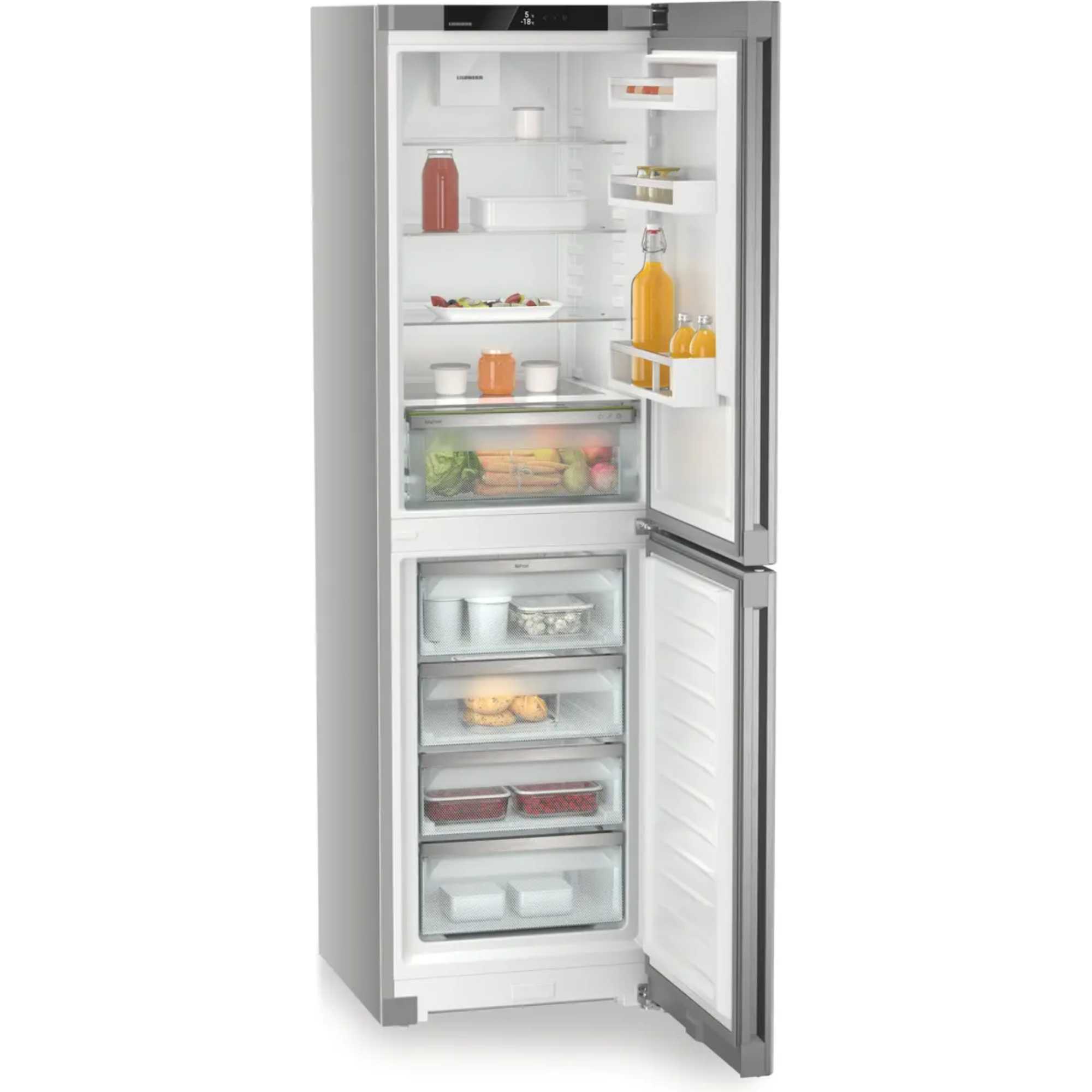 CNSFD 5704 Combined Fridge Freezer with EasyFresh & NoFrost - Silver