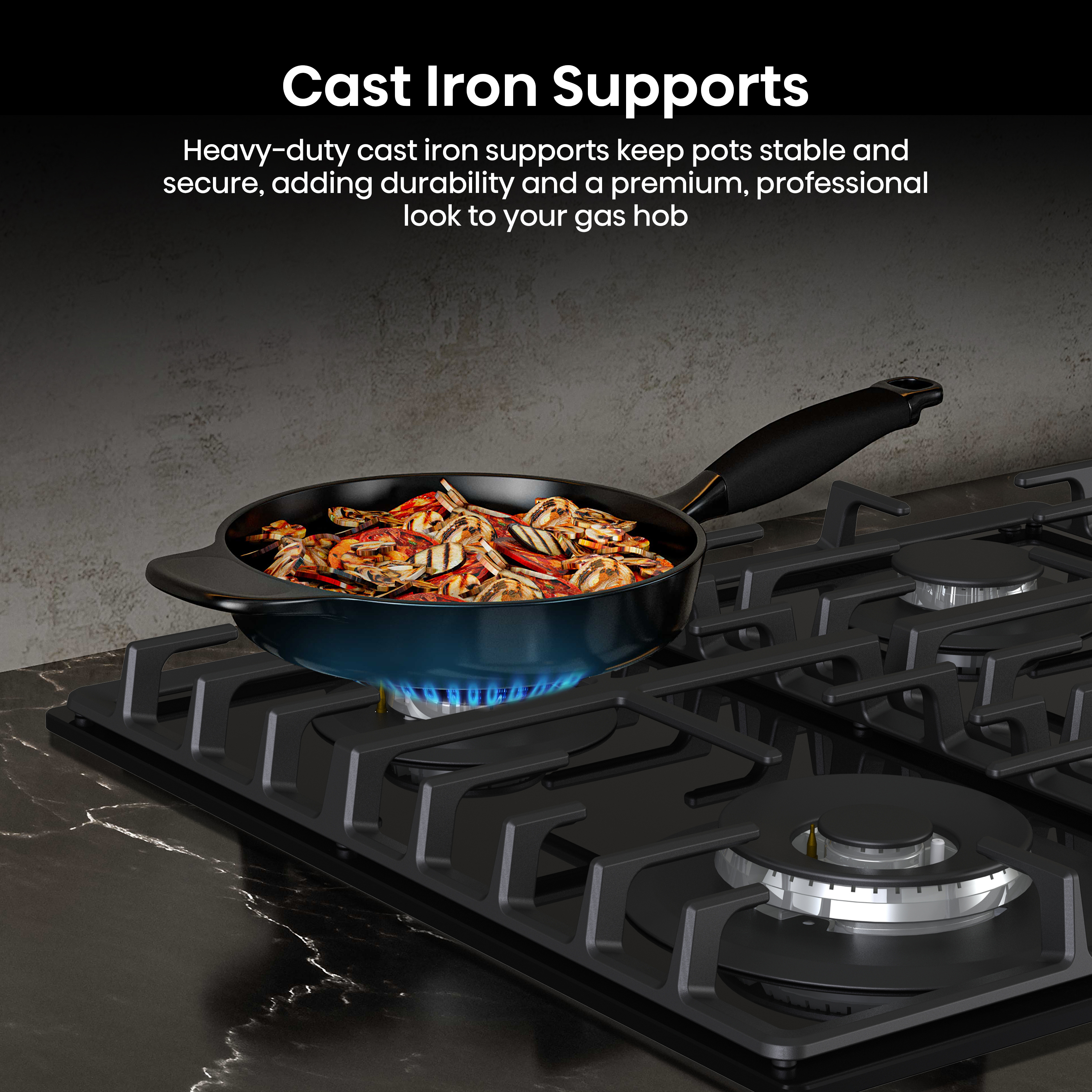 GG663BHF 60cm 4 Burner Gas Hob - Black
