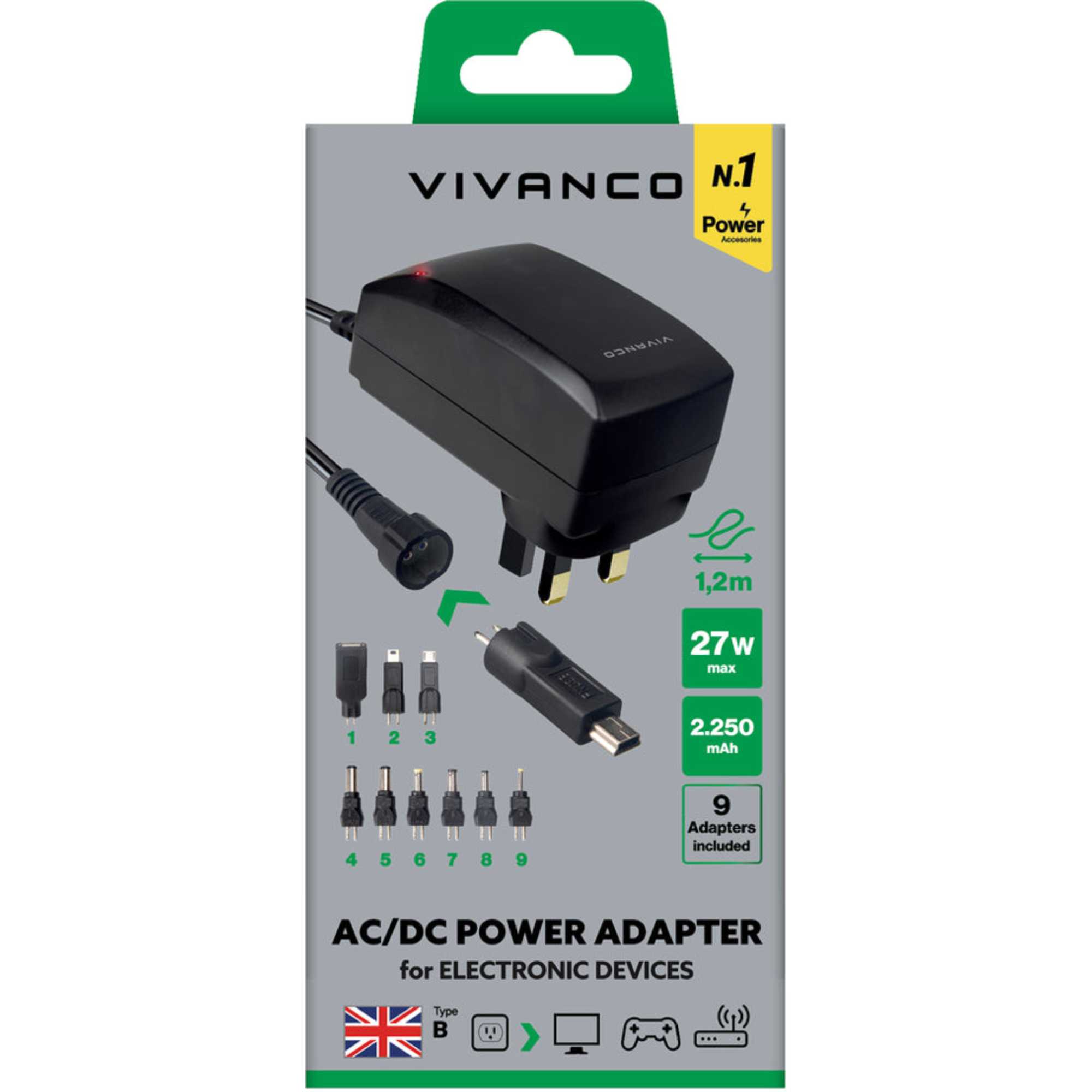 VVITADAPT27WUN2 9-in-1 Universal Power Supply - Black