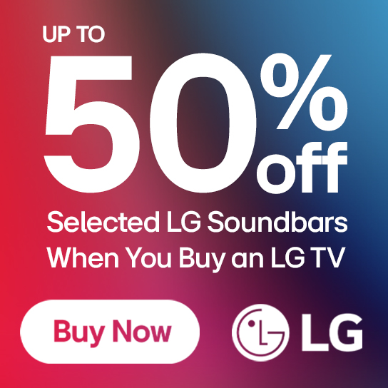 Up to 50% off selected LG soundbars when you buy any LG TVs