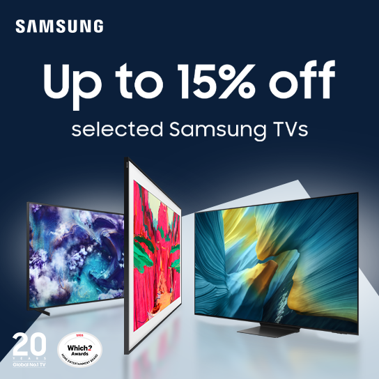 Up to 15% off Samsung TVs