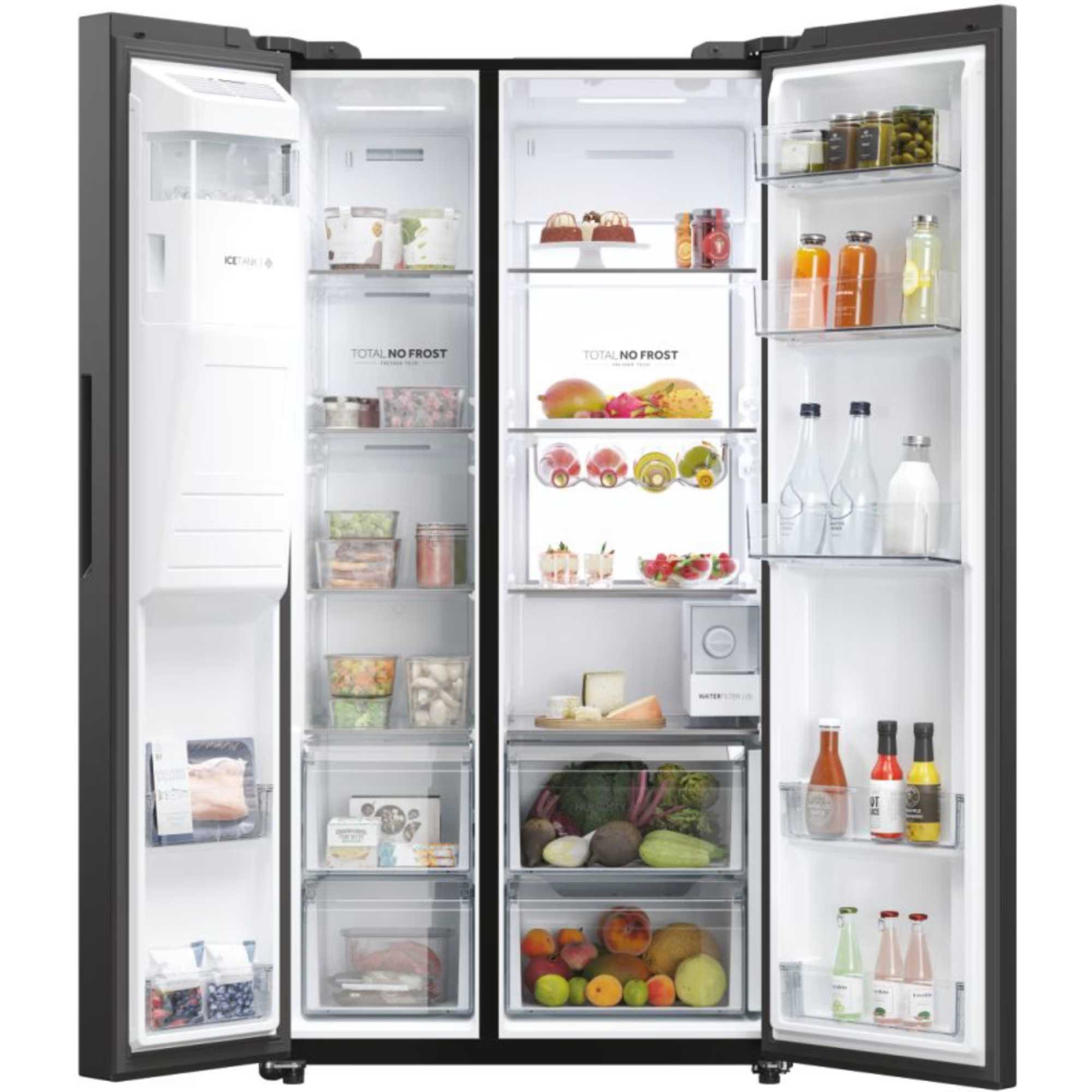 HSW79F18DIPT Series 7 601L American Style Fridge Freezer - Slate Black