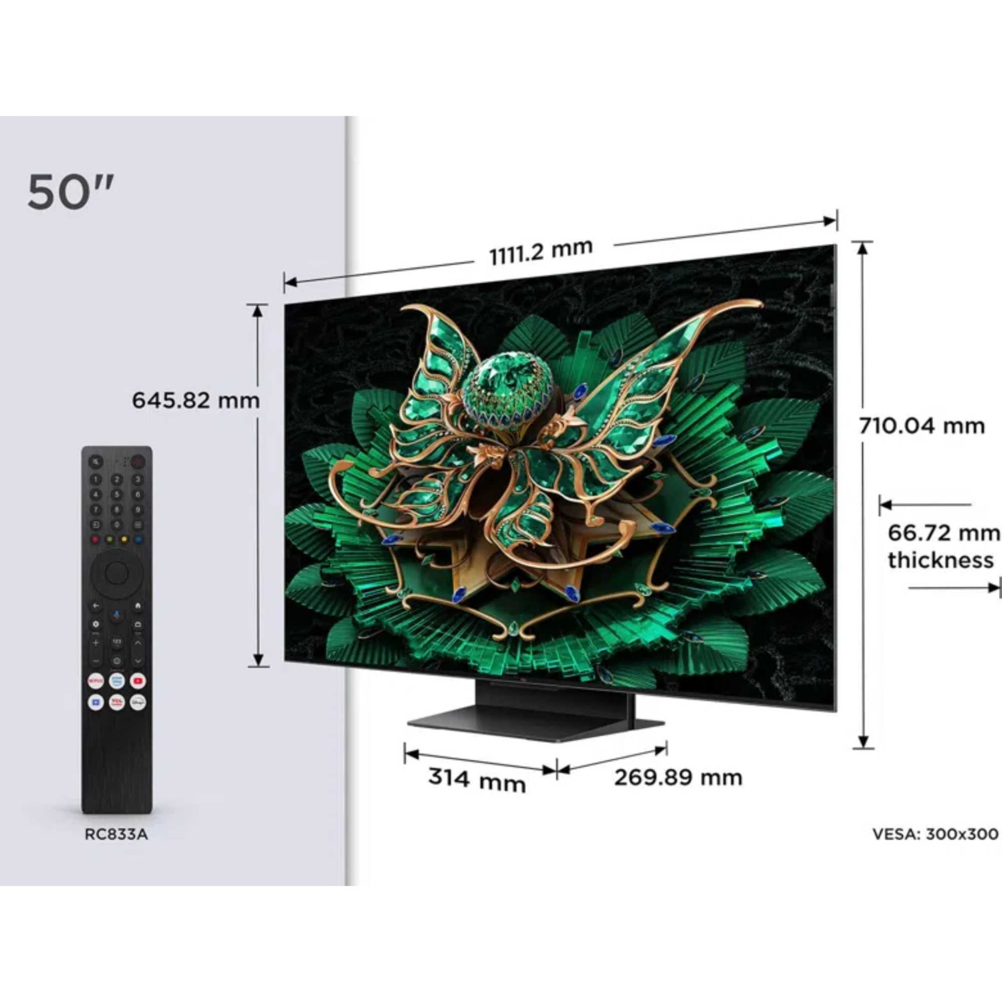 C7K-UK 50" 4K Ultra HD QD-Mini LED Smart Google TV - 50C7KUK