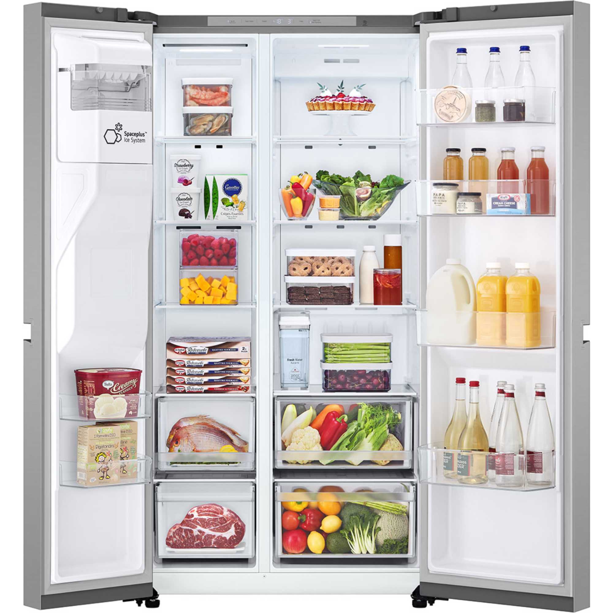 GSLC41PYPE 641L American Style Fridge Freezer - Silver