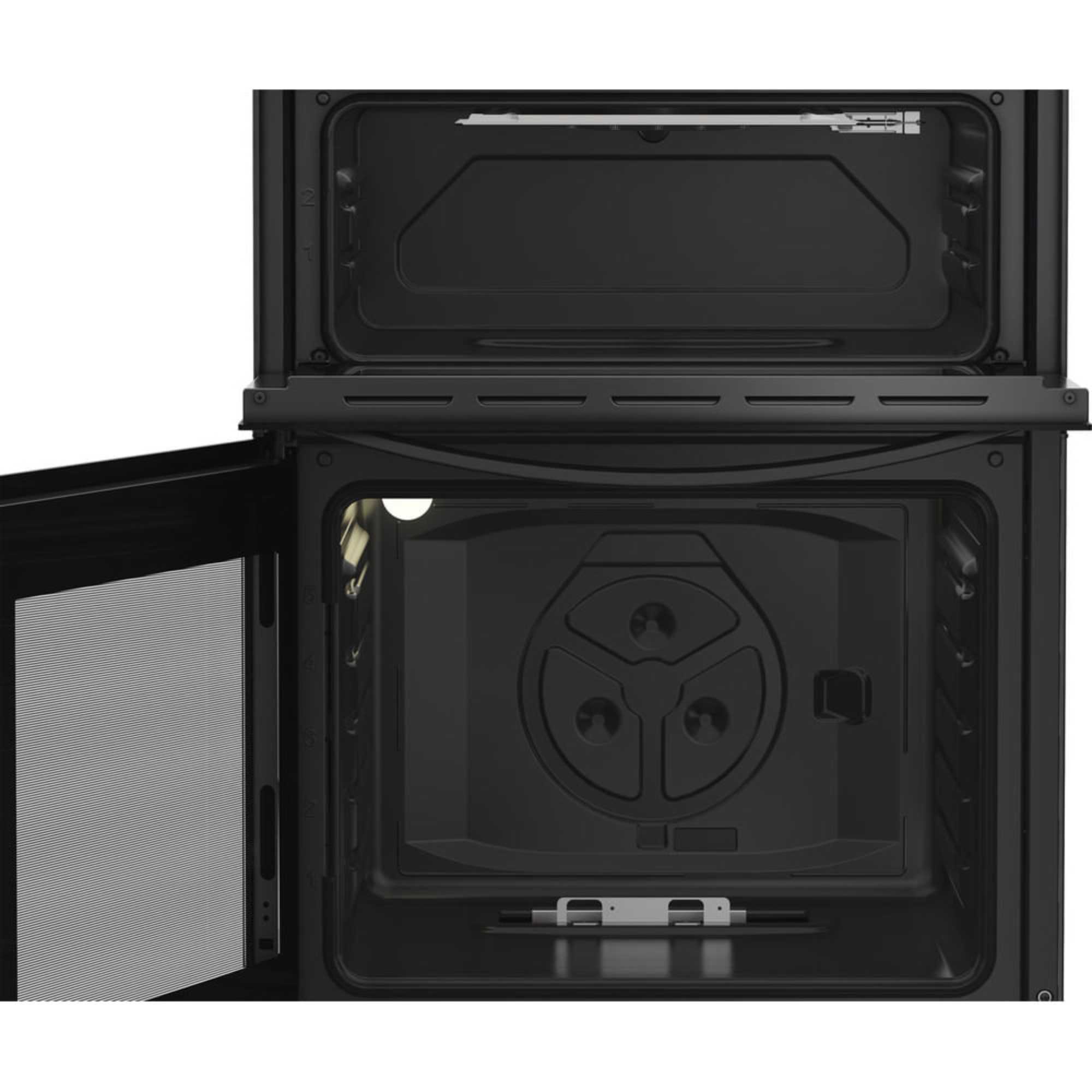 ITG6GB 60cm Gas Twin Cavity Cooker with 4 Gas Buner Hob - Black