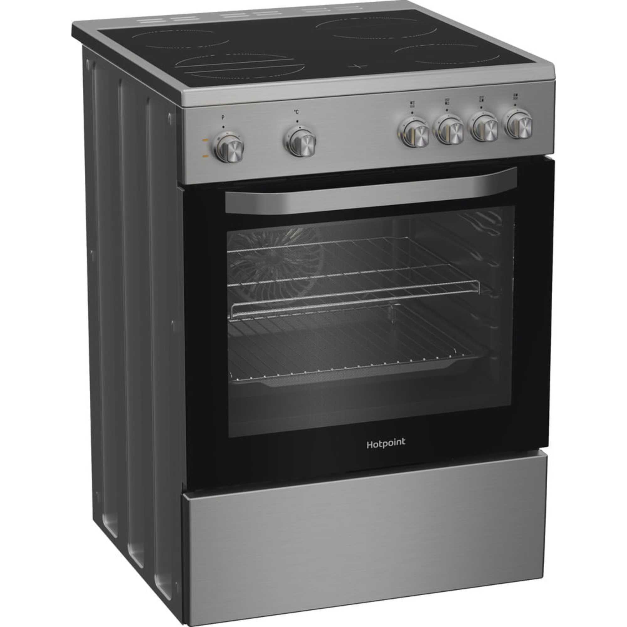H6V5KMX/UK 60cm Electric Single Cooker with Multiflow - Stainless Steel