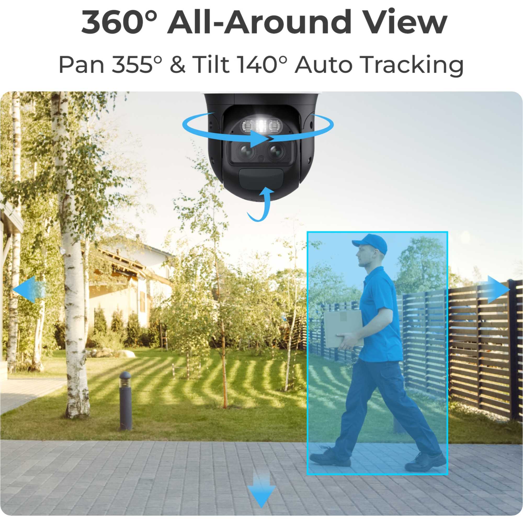 Trackmix Series 4K PTZ Battery 4G LTE Outdoor Security Camera with Solar Panel + 64GB