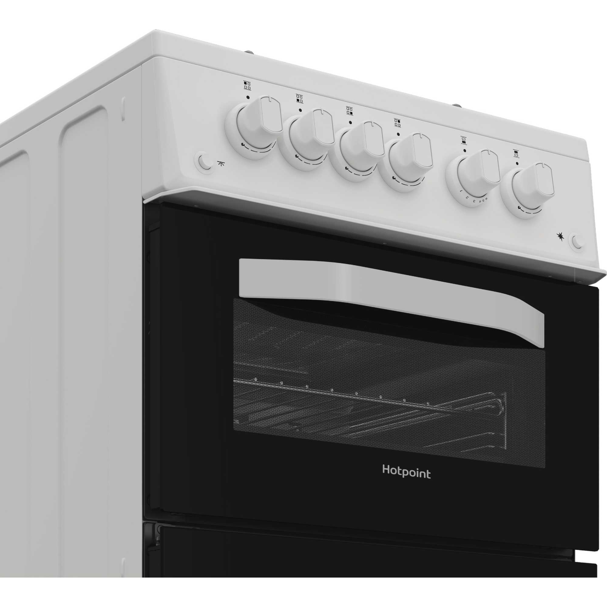 HTG5GCW 500mm Gas Twin Cavity Cooker - White