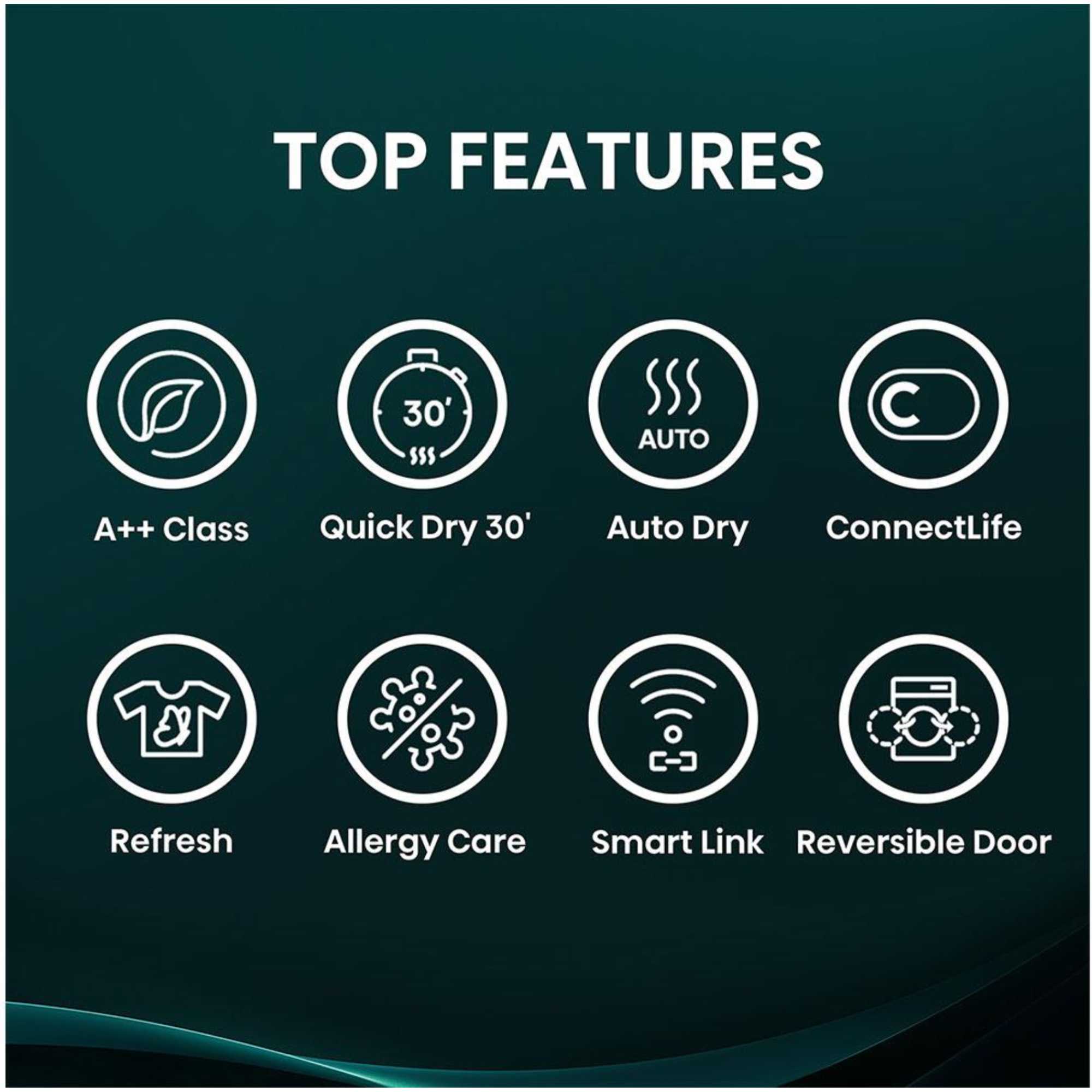 DH3S902BWCC 9kg Condenser Tumble Dryer with Heat Pump - White