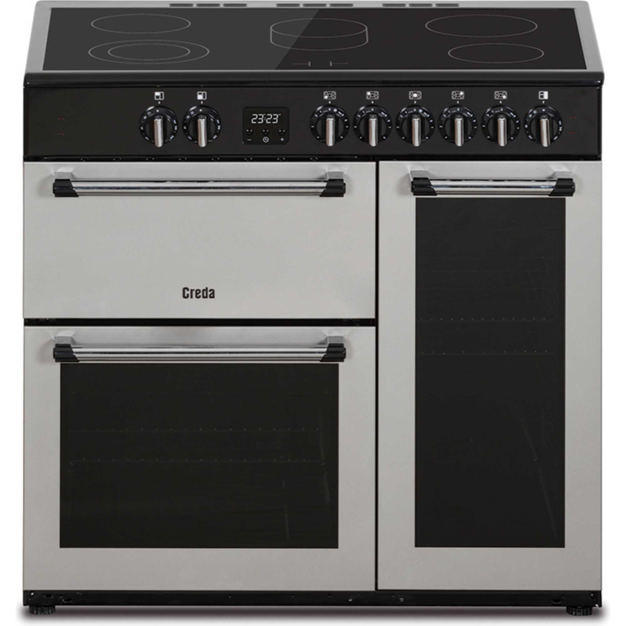 C90RCC 90cm Electric Range Cooker with 5 Ceramic Hobs - Silver