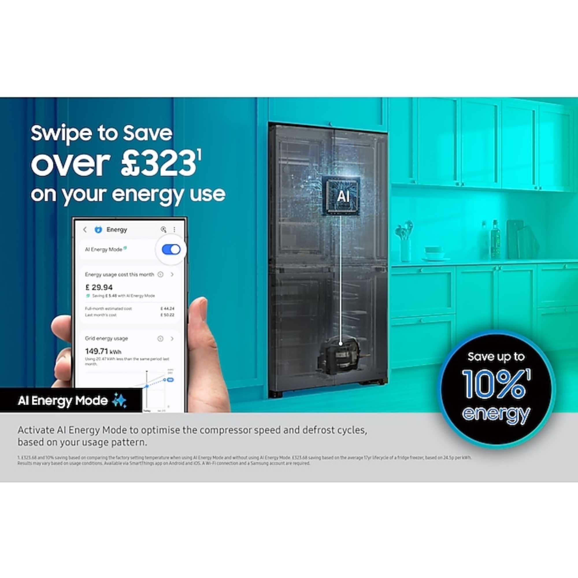 RF65DB970E22EU 645l Total No Frost American Fridge Freezer - Black