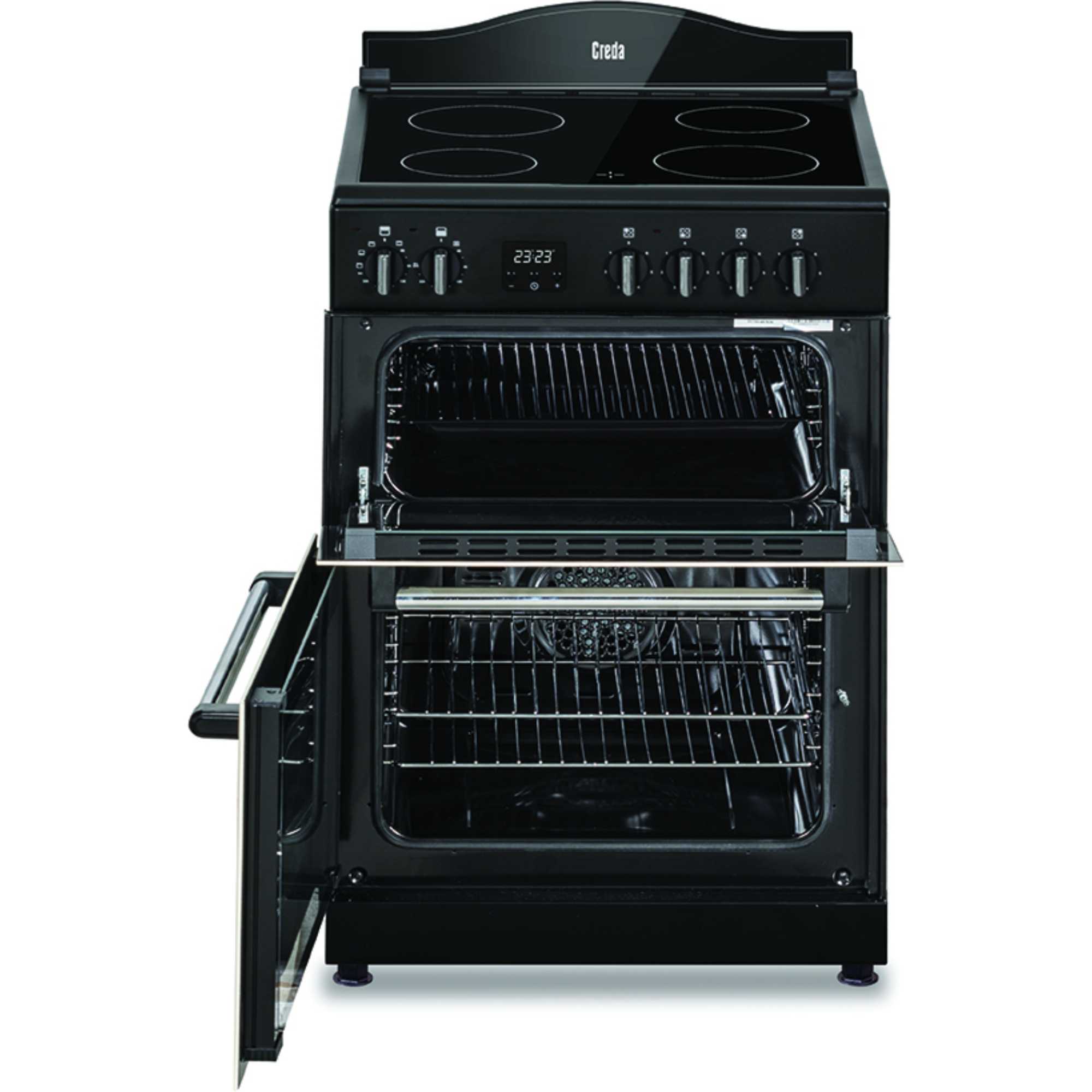 C60CMRCRM 600mm Double Oven with Ceramic Hobs - Cream