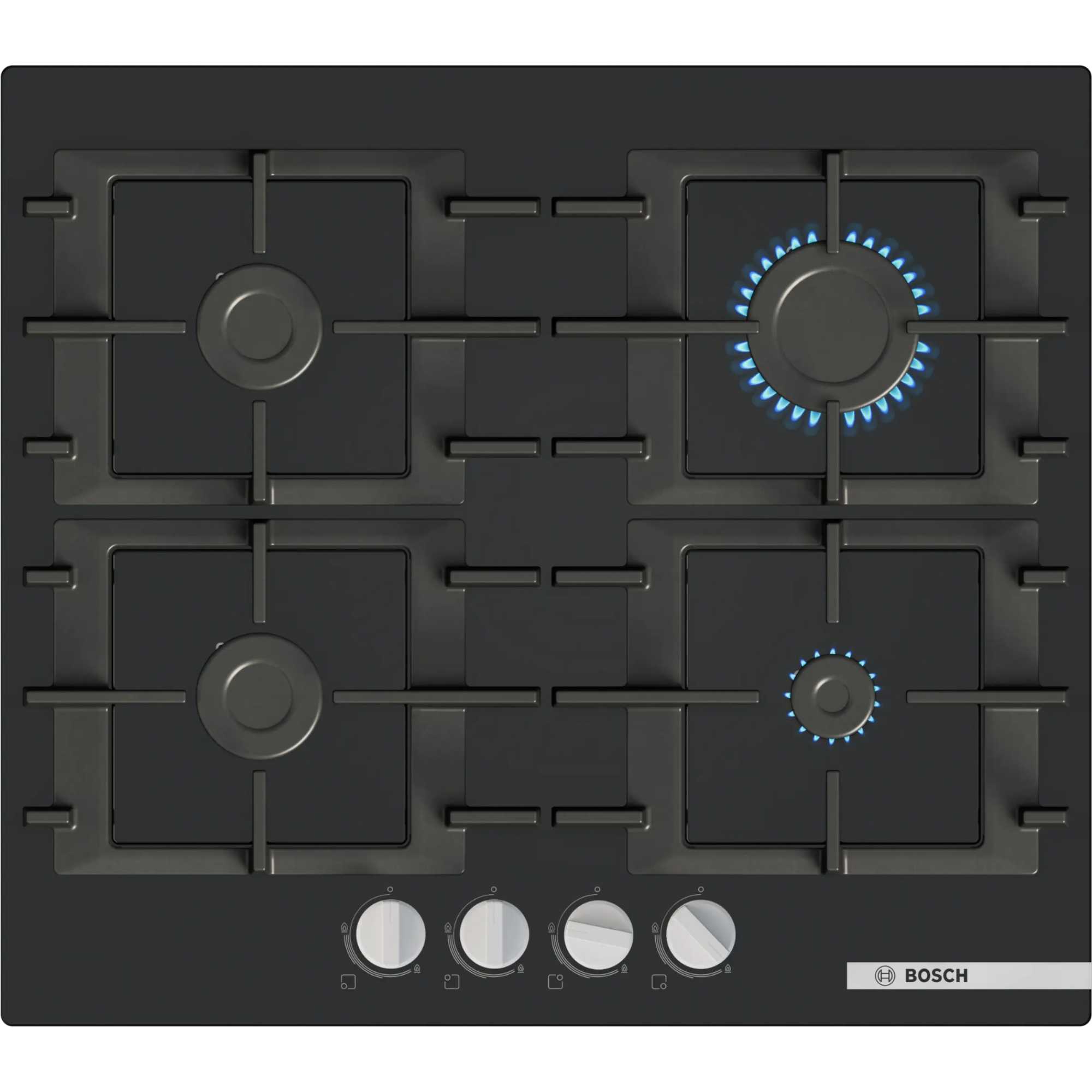 PNP6B6K40 Series 4 60cm 4 Burner Glass Gas Hob - Black