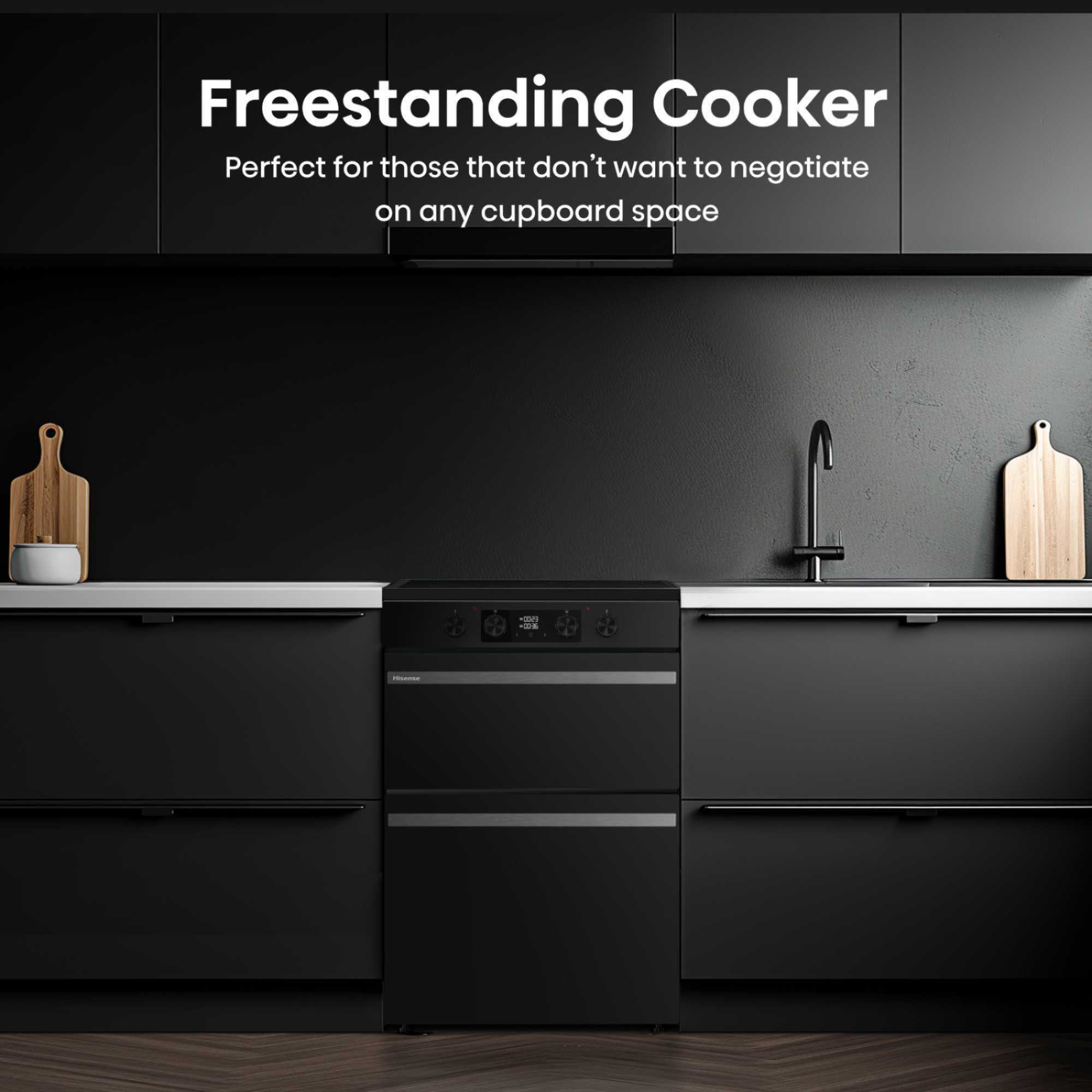 HDCEIT6C20B Electric Double Oven with Induction Hob & Air Fry - Black