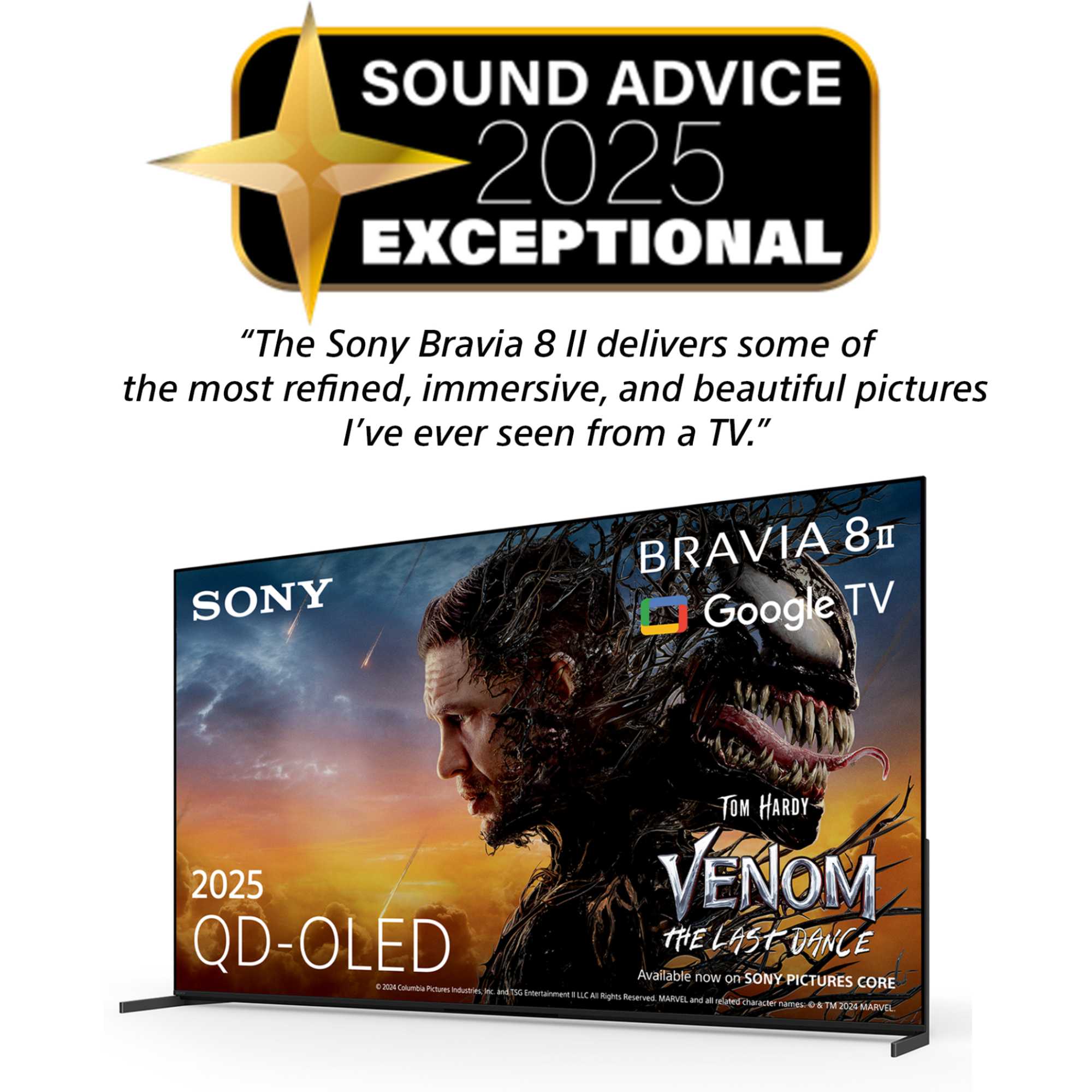 BRAVIA 8 II 65" 4K QD-OLED Google TV with Acoustic Surface Audio+ - K65XR8M25B