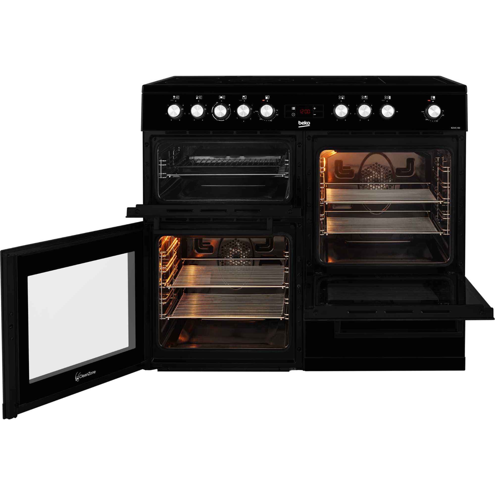 KDVC100K 100cm Double Oven Range Cooker with 5 Zone Ceramic Hob