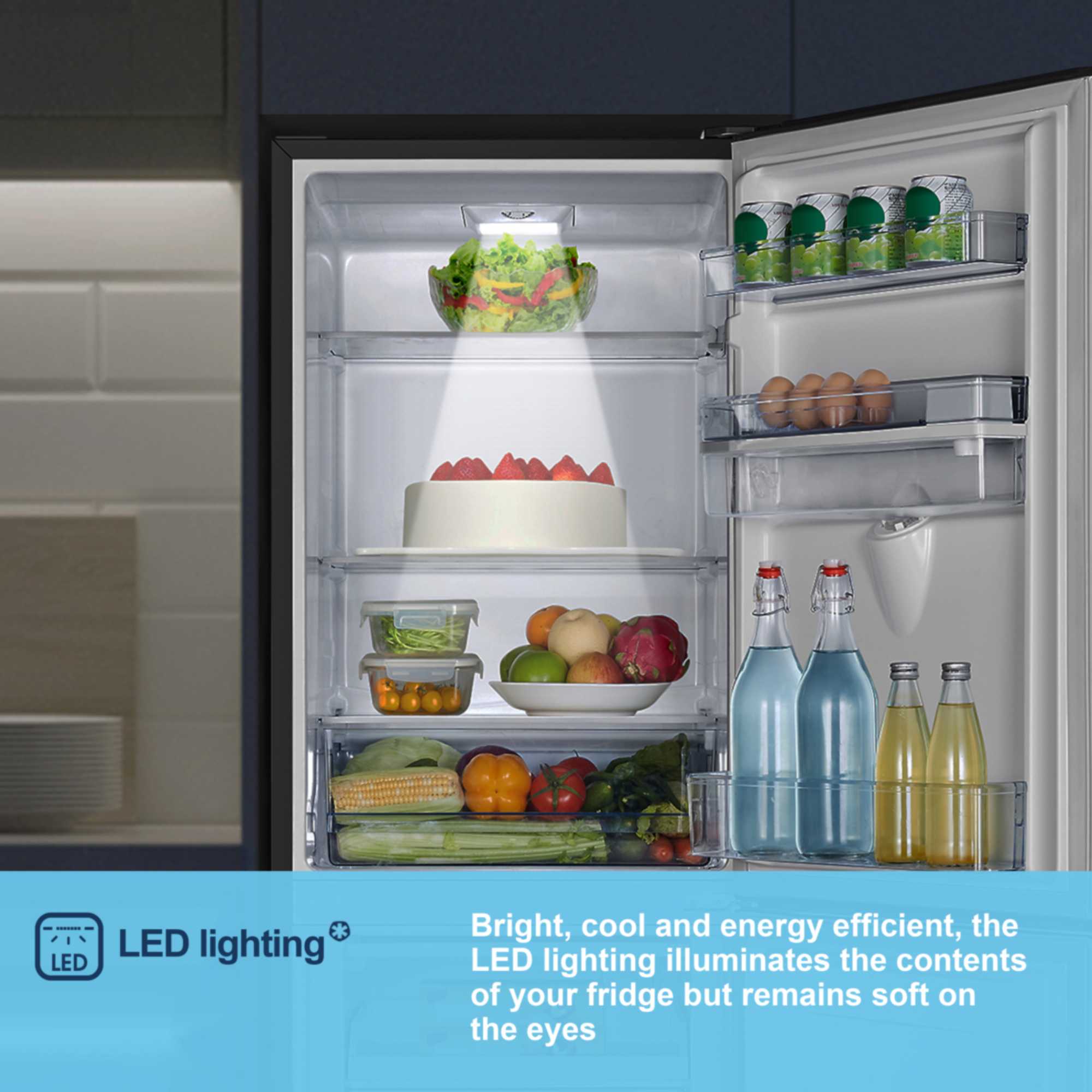 MC55240DEB 252l Fridge Freezer with Water Dispenser