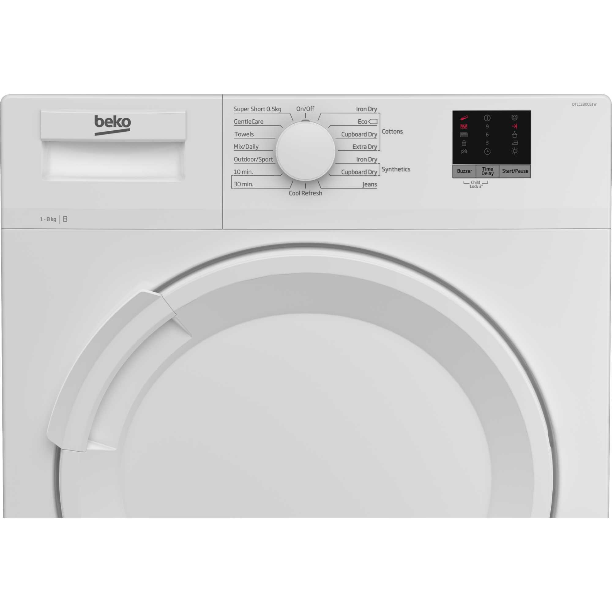 8kg Condenser Tumble Dryer - DTLCE80051W