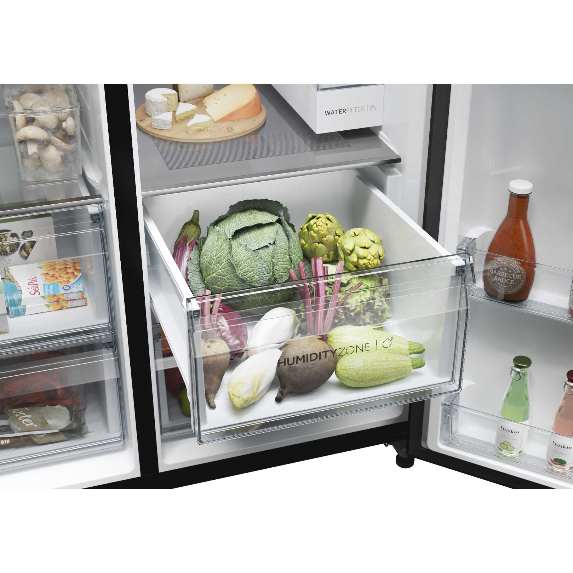 HSW79F18DIPT Series 7 601l American Style Fridge Freezer - Slate Black