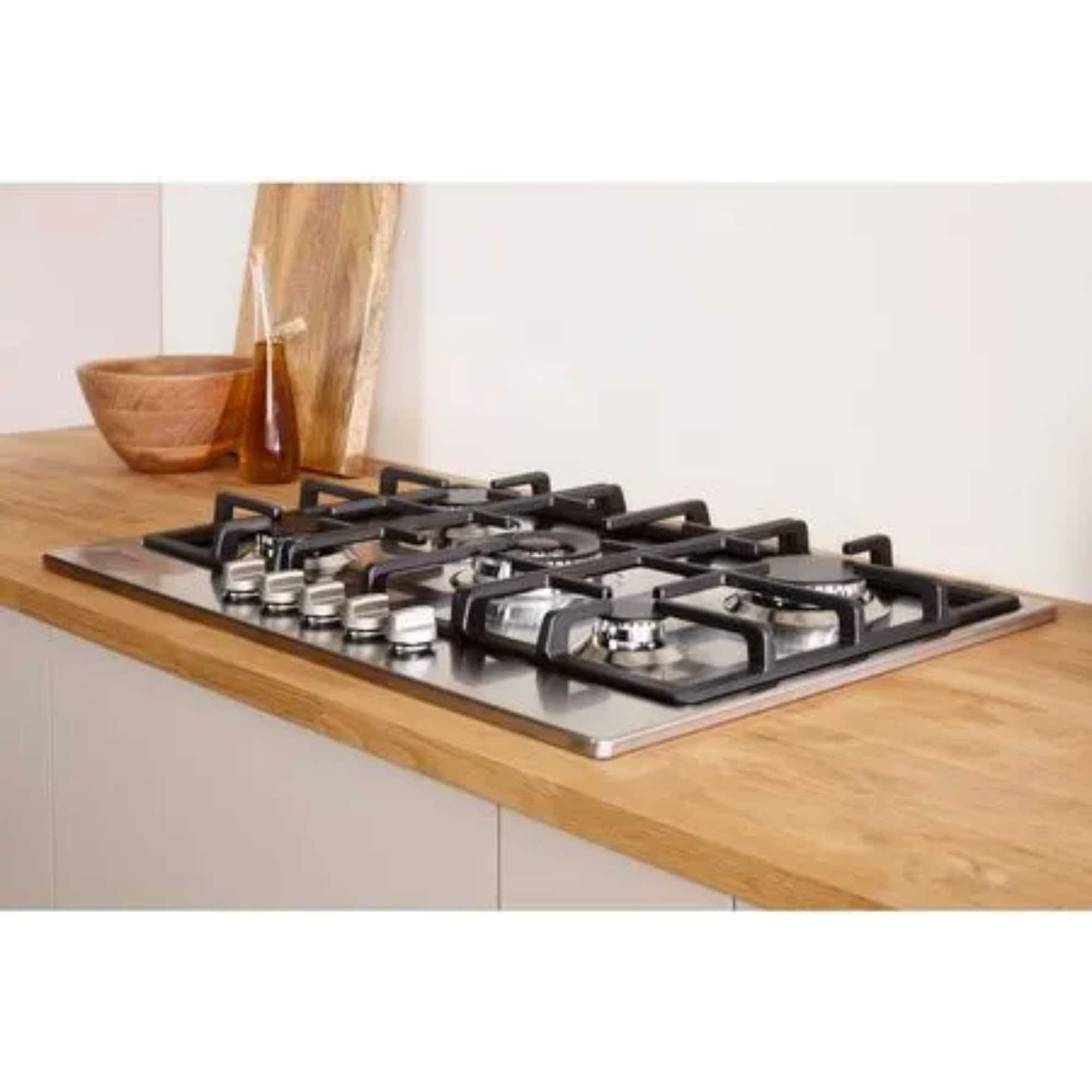 THP 751 W/IX/I 1 75cm Built-In 5 Burner Gas Hob - Stainless Steel