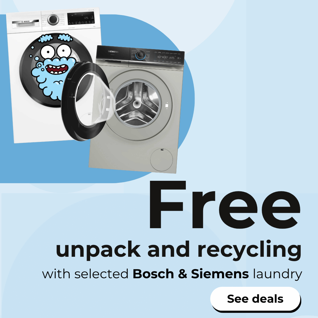Free unpack and recycling with selected Bosch and Siemens laundry appliances