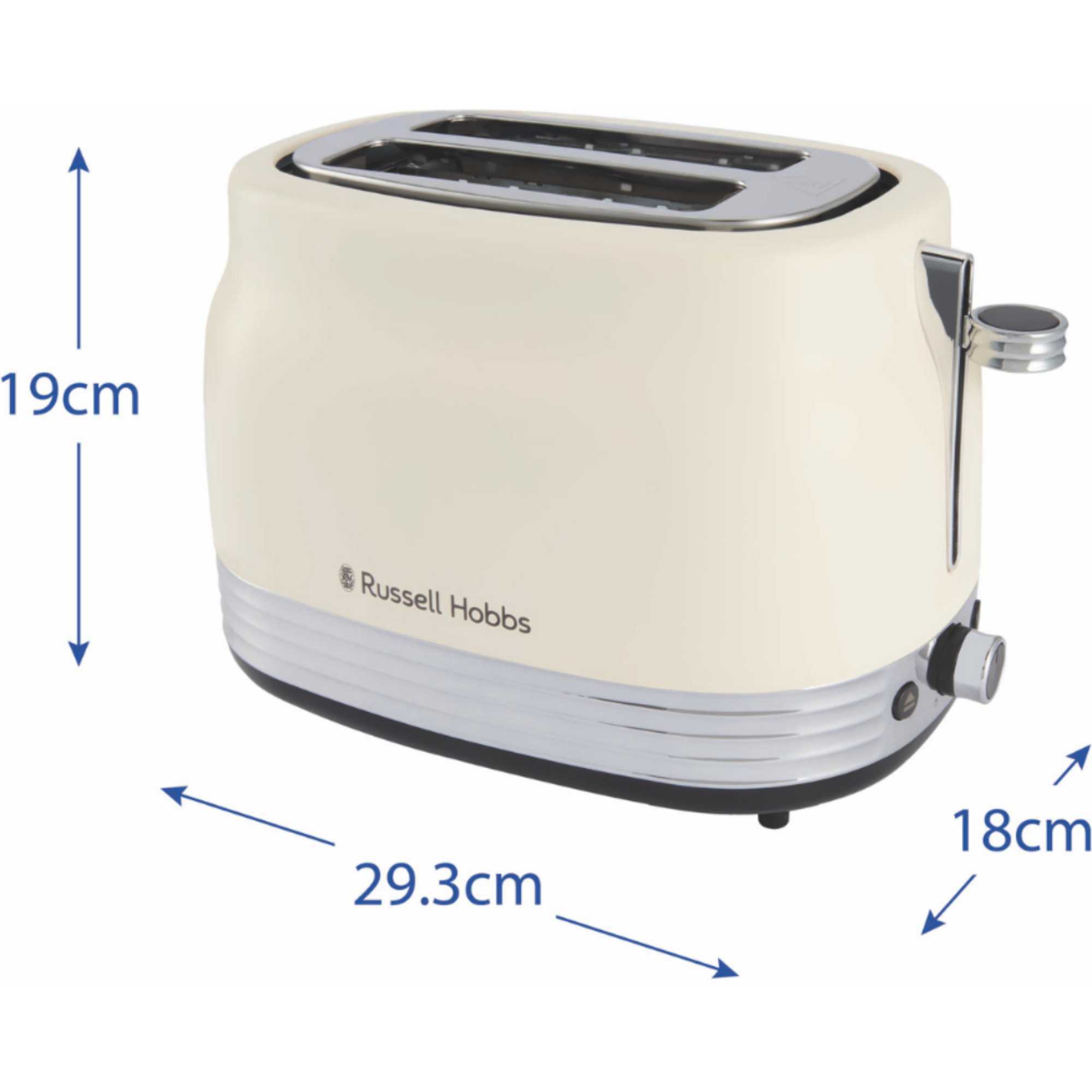 28650 Hanley 2 Slice 900W Retro Toaster with - Jasmine