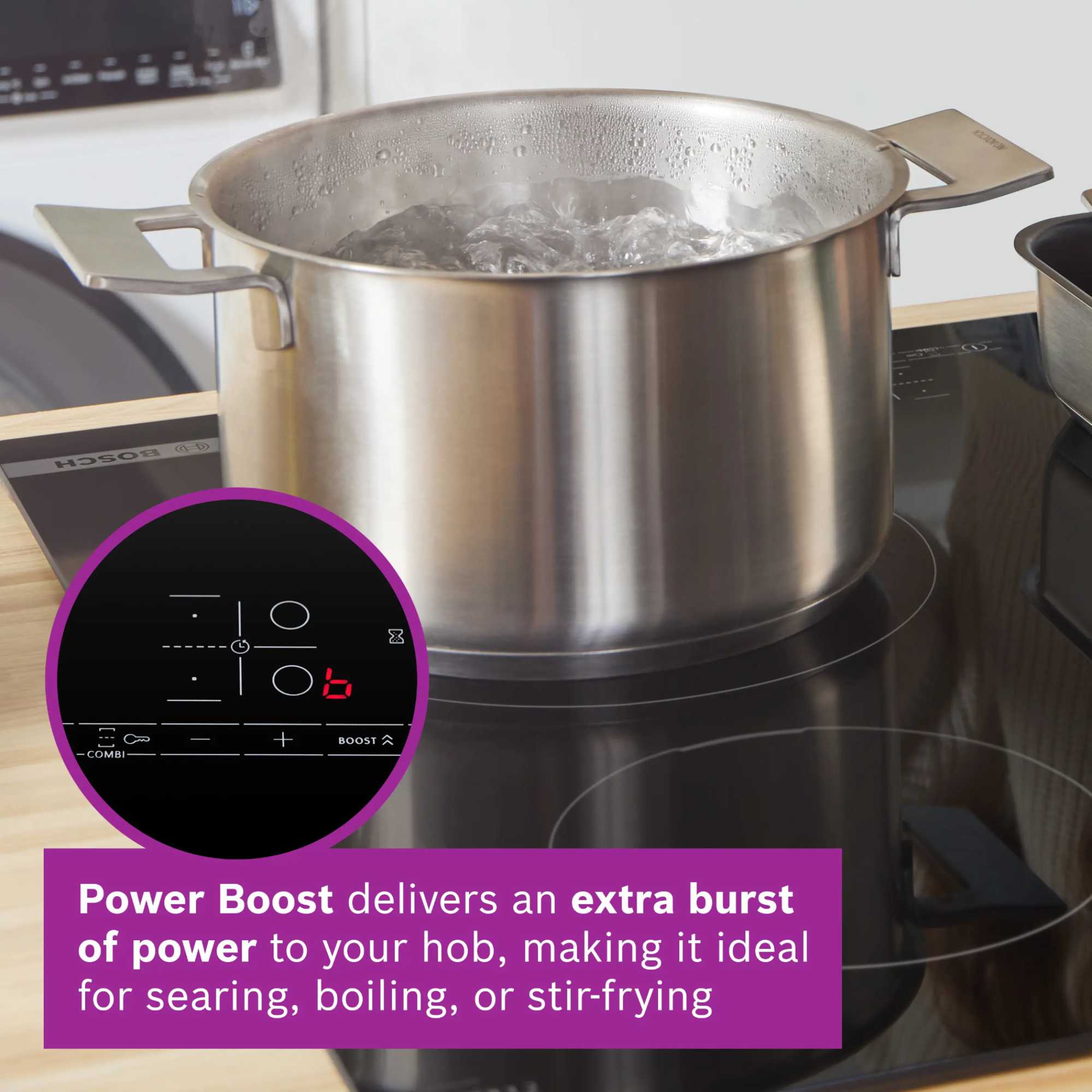 PUG61RAA5B Series 2 60cm 4 Zone Induction Hob with Plug - Black