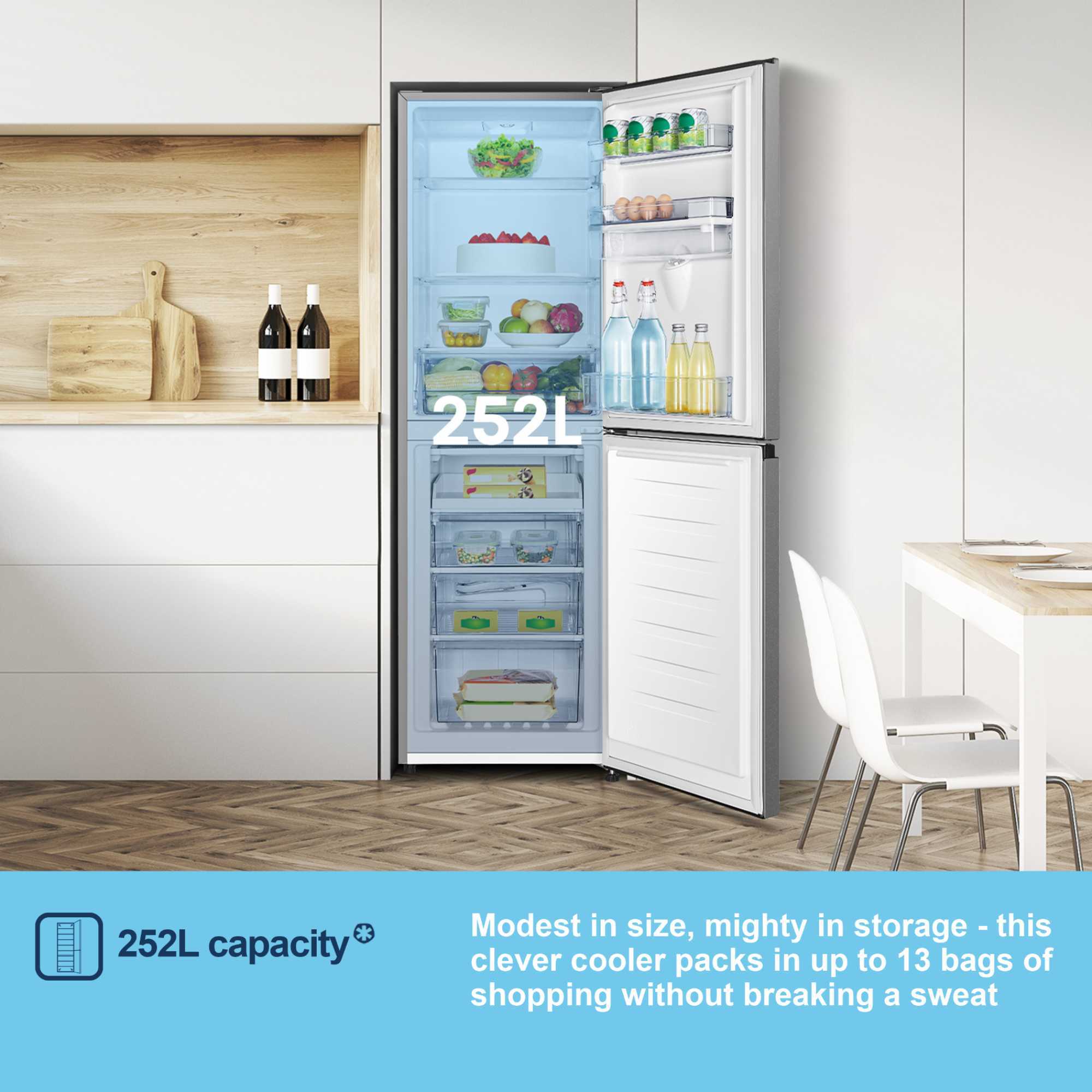 MC55240DES 252l Fridge Freezer with Water Dispenser - Silver