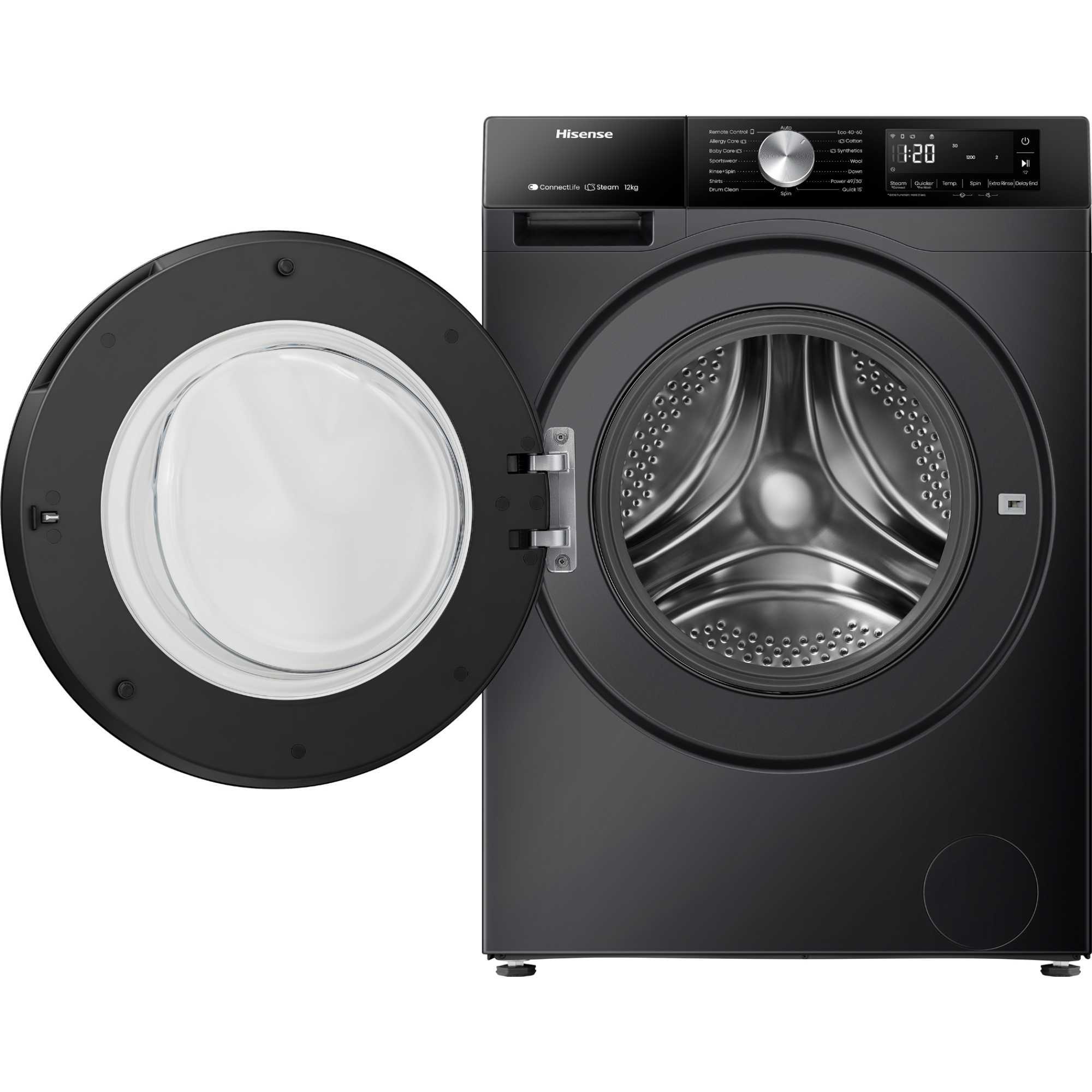 WF3S1243BB3 12kg 1400rpm Washing Machine - Black