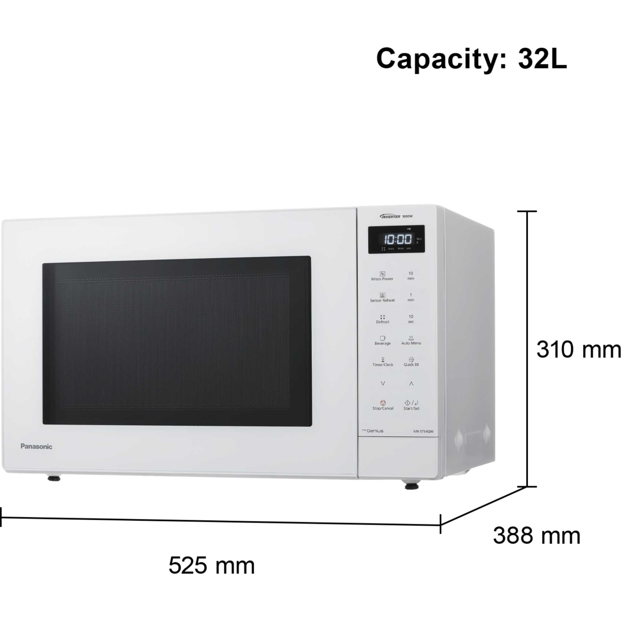 NNST64QWBPQ 1000w 32 Litre Solo Microwave - White