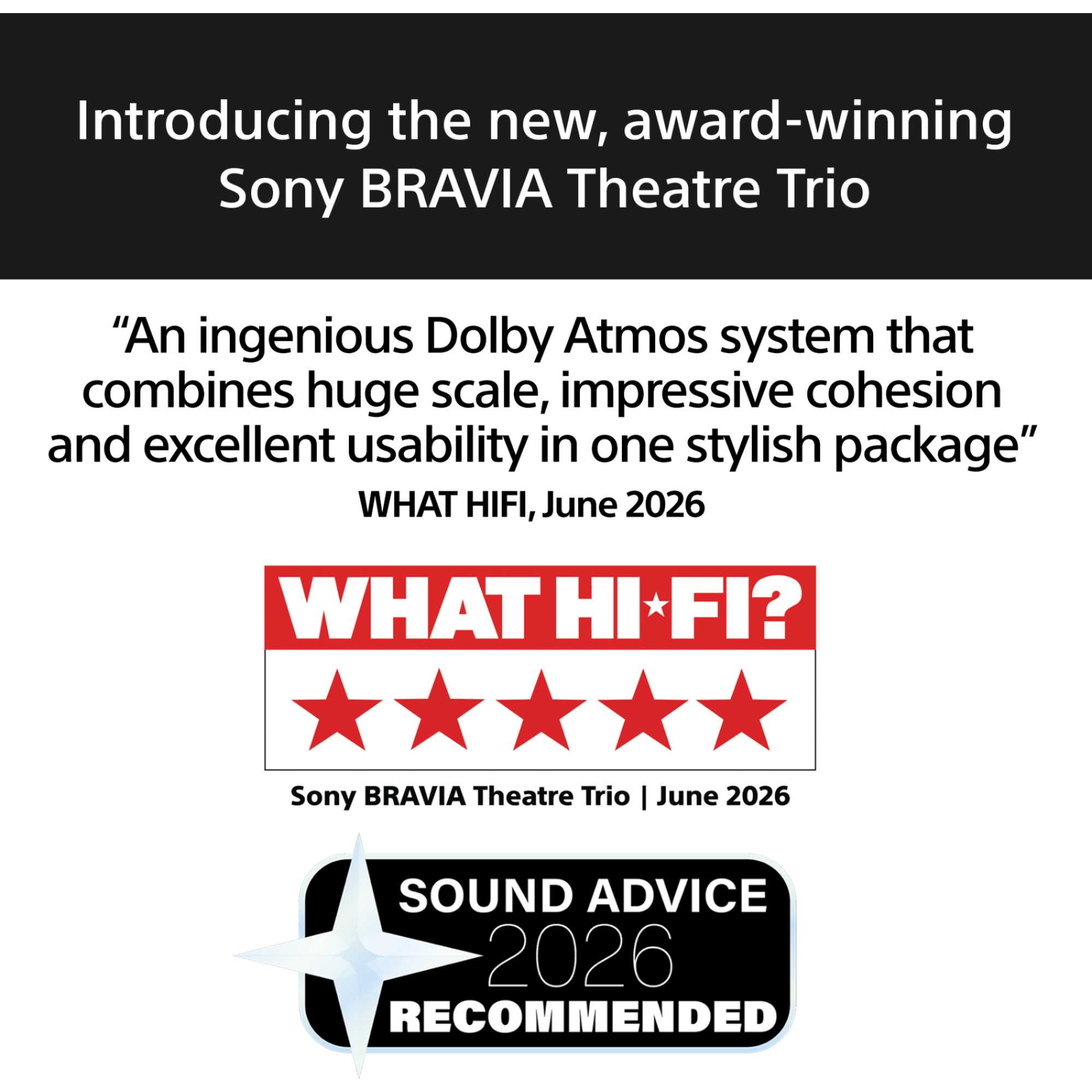 HTA8 BRAVIA Theatre Trio Flagship Three-Unit Theatre System